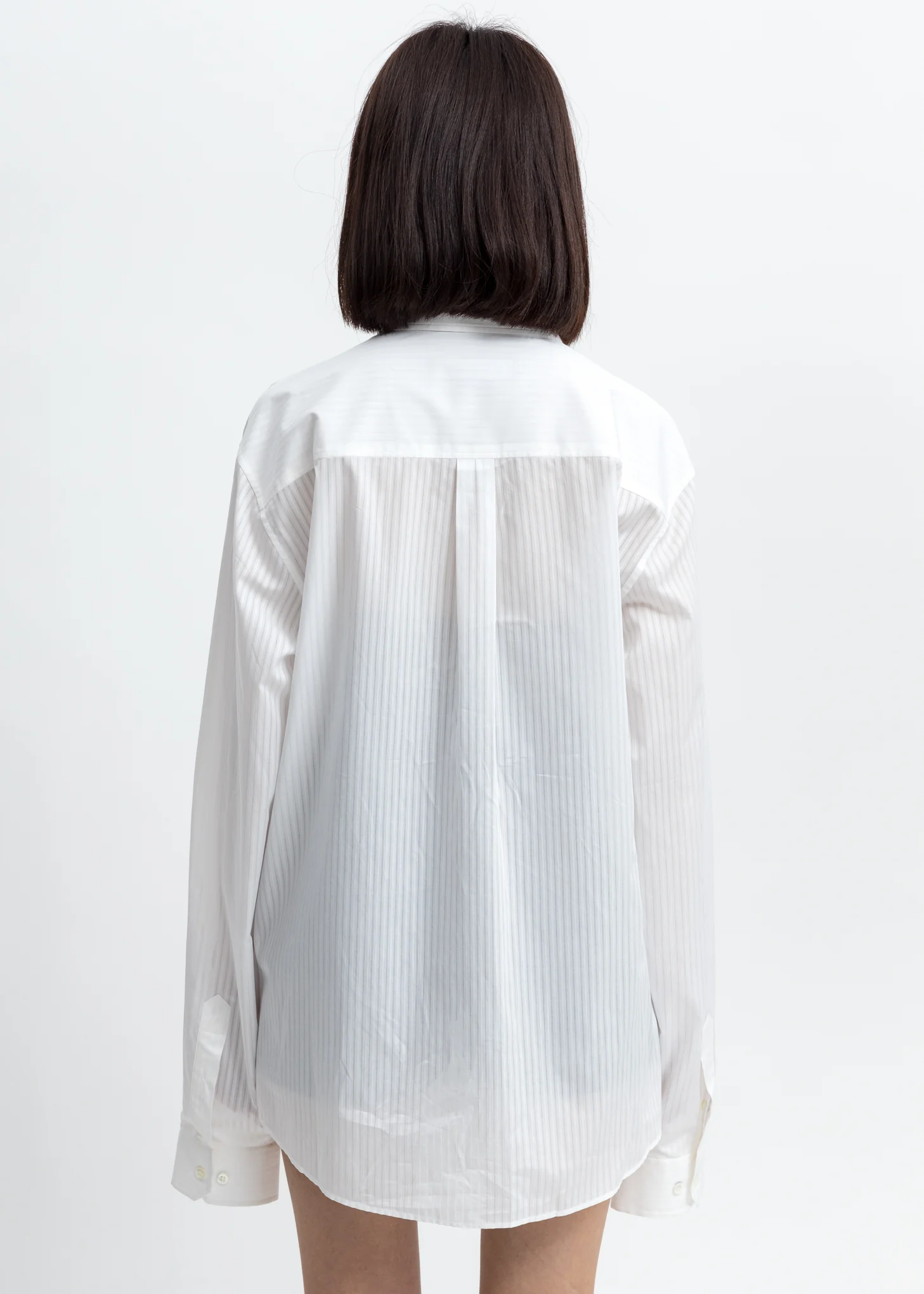 White Asymmetric Collar Shirt - Image 4
