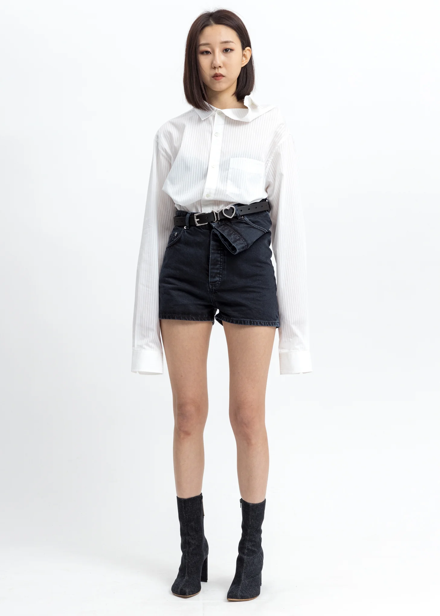 White Asymmetric Collar Shirt - Image 5