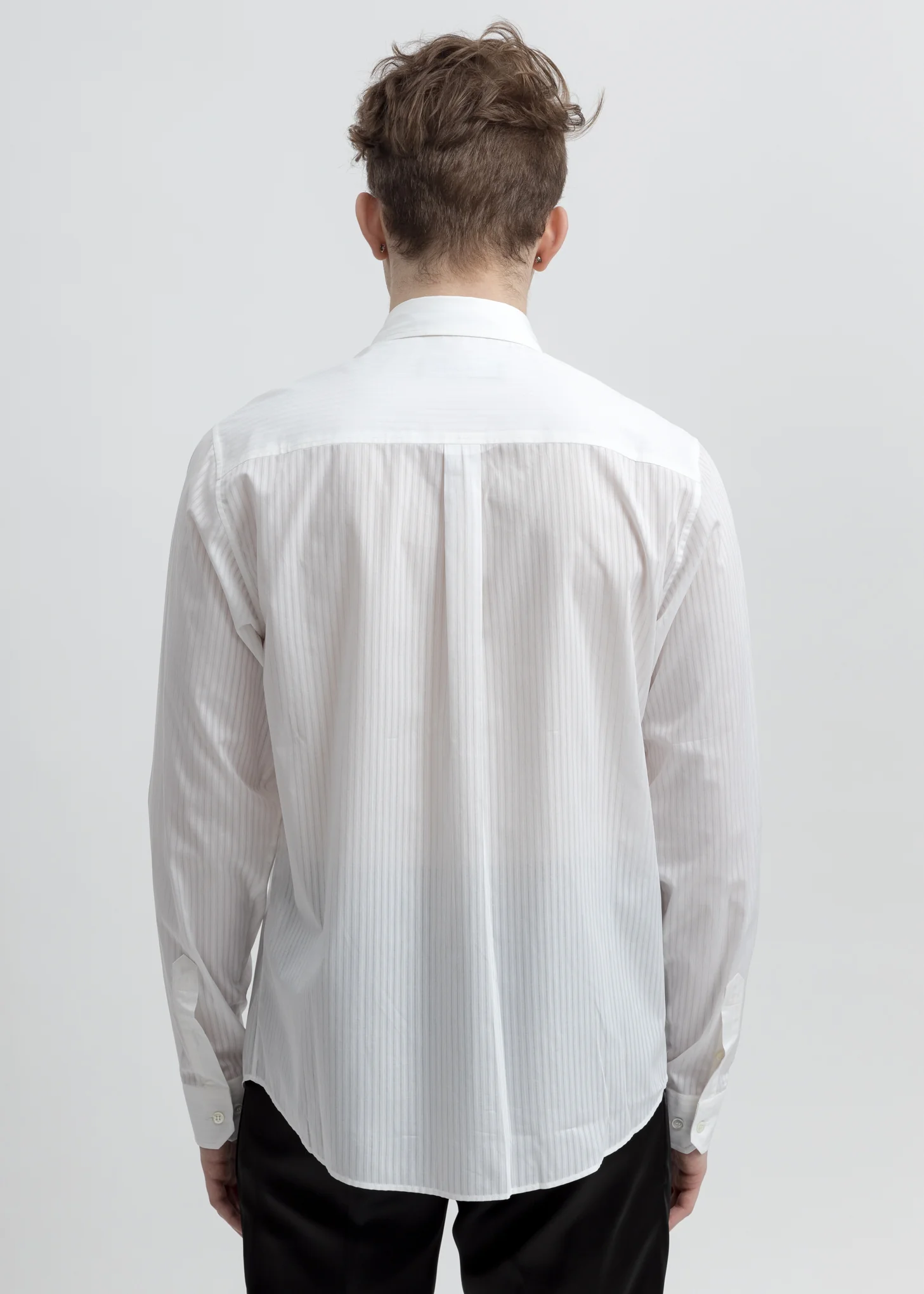 White Asymmetric Collar Shirt - Image 4