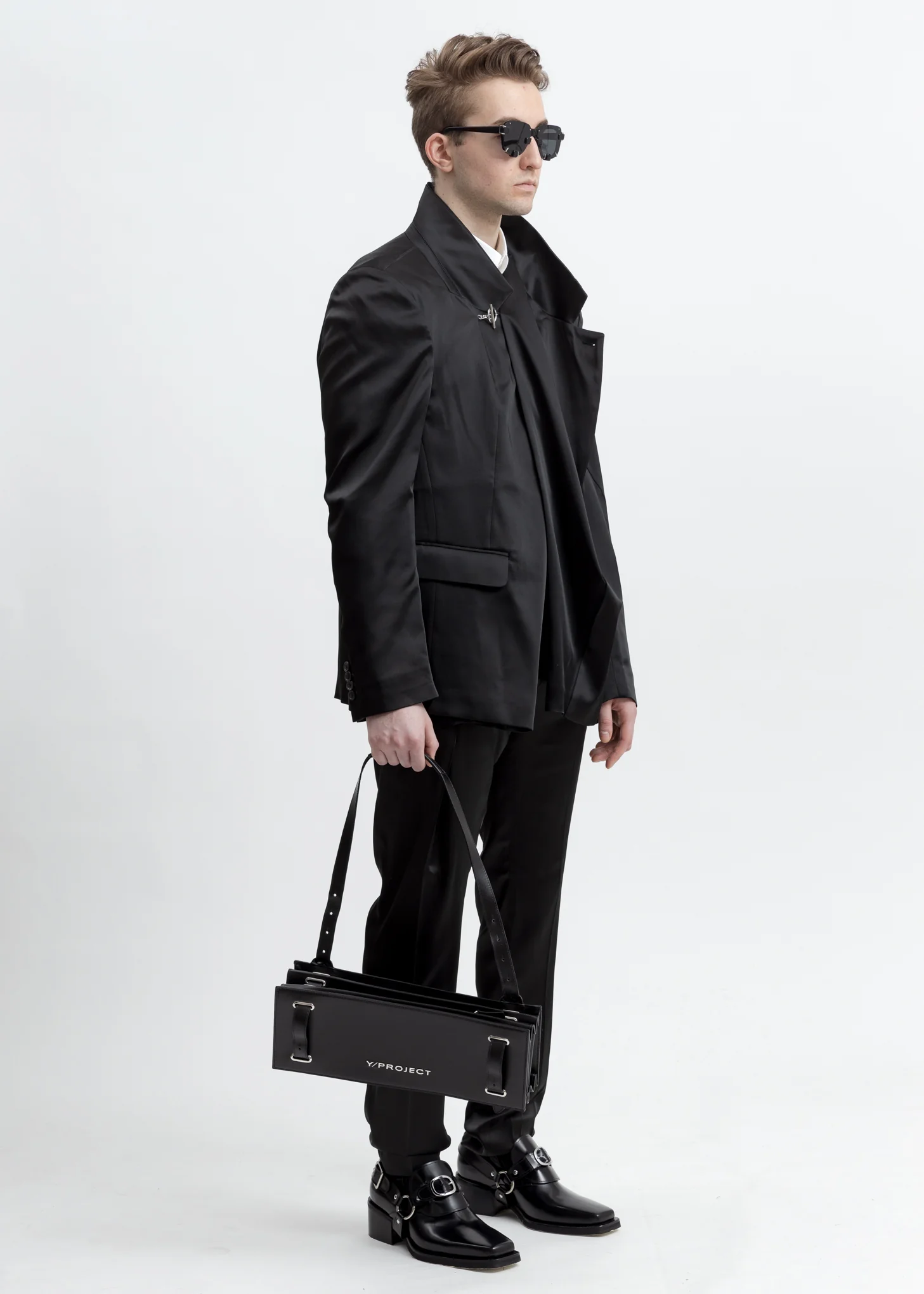 White Asymmetric Collar Shirt - Image 6