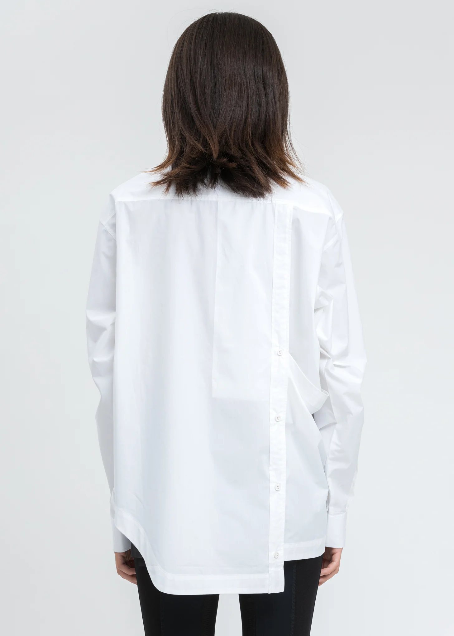 White Asymmetric Deconstructed Shirt - Image 3