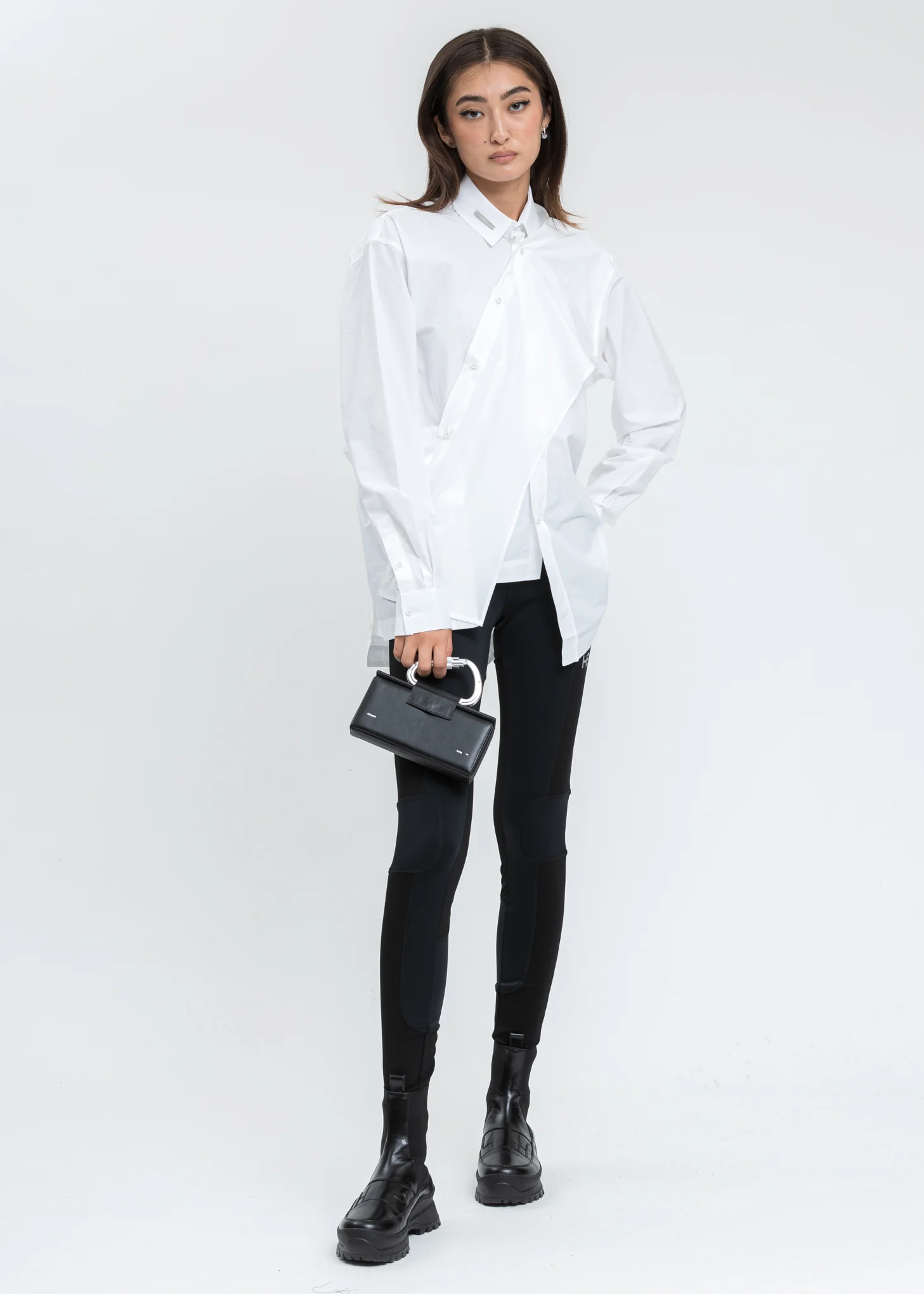 White Asymmetric Deconstructed Shirt - Image 6