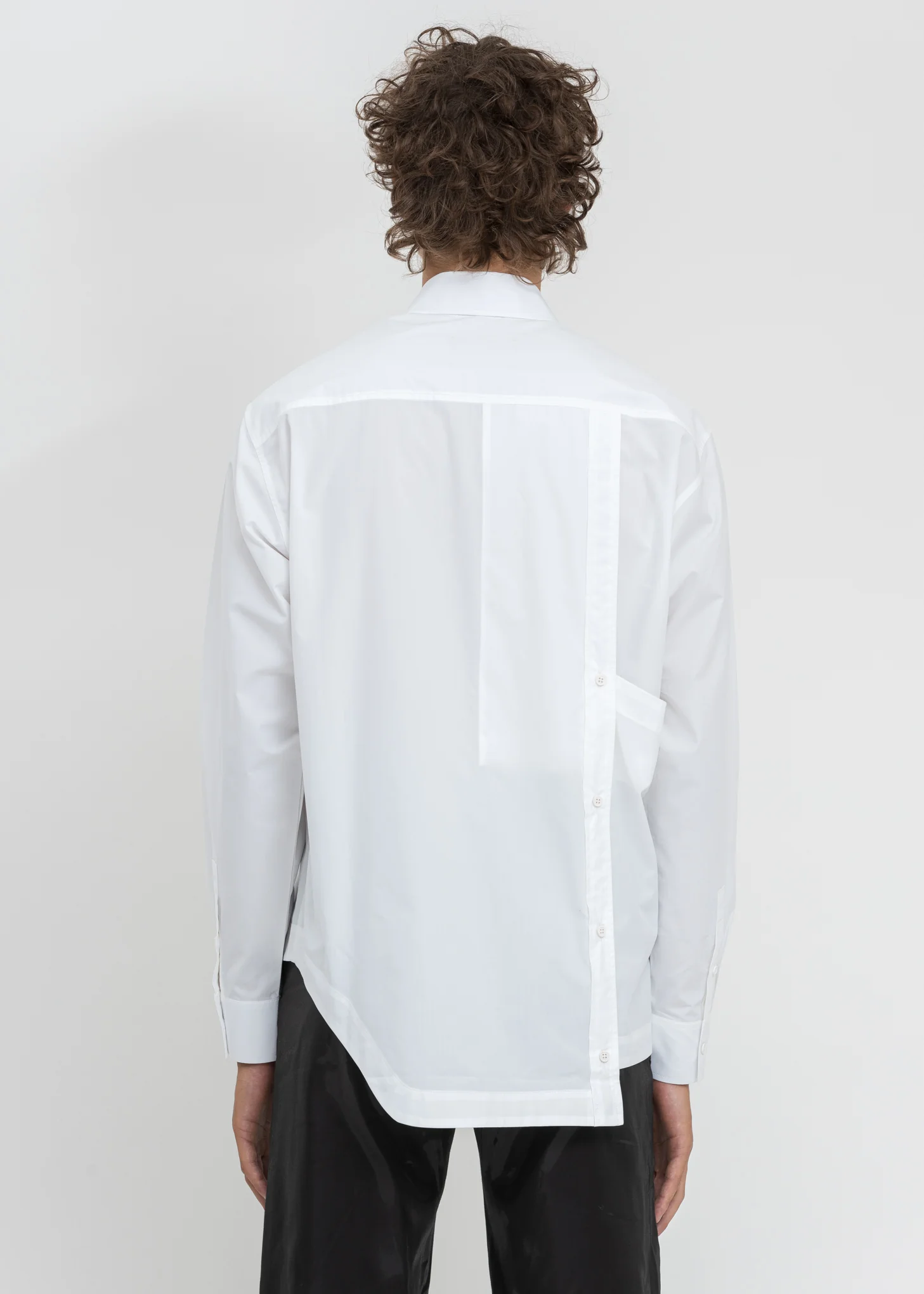 White Asymmetric Deconstructed Shirt - Image 5