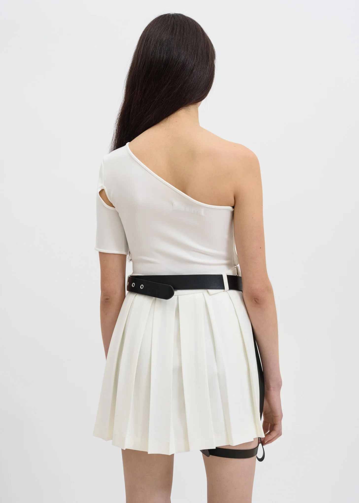 White Asymmetric Velcro Top - Image 2