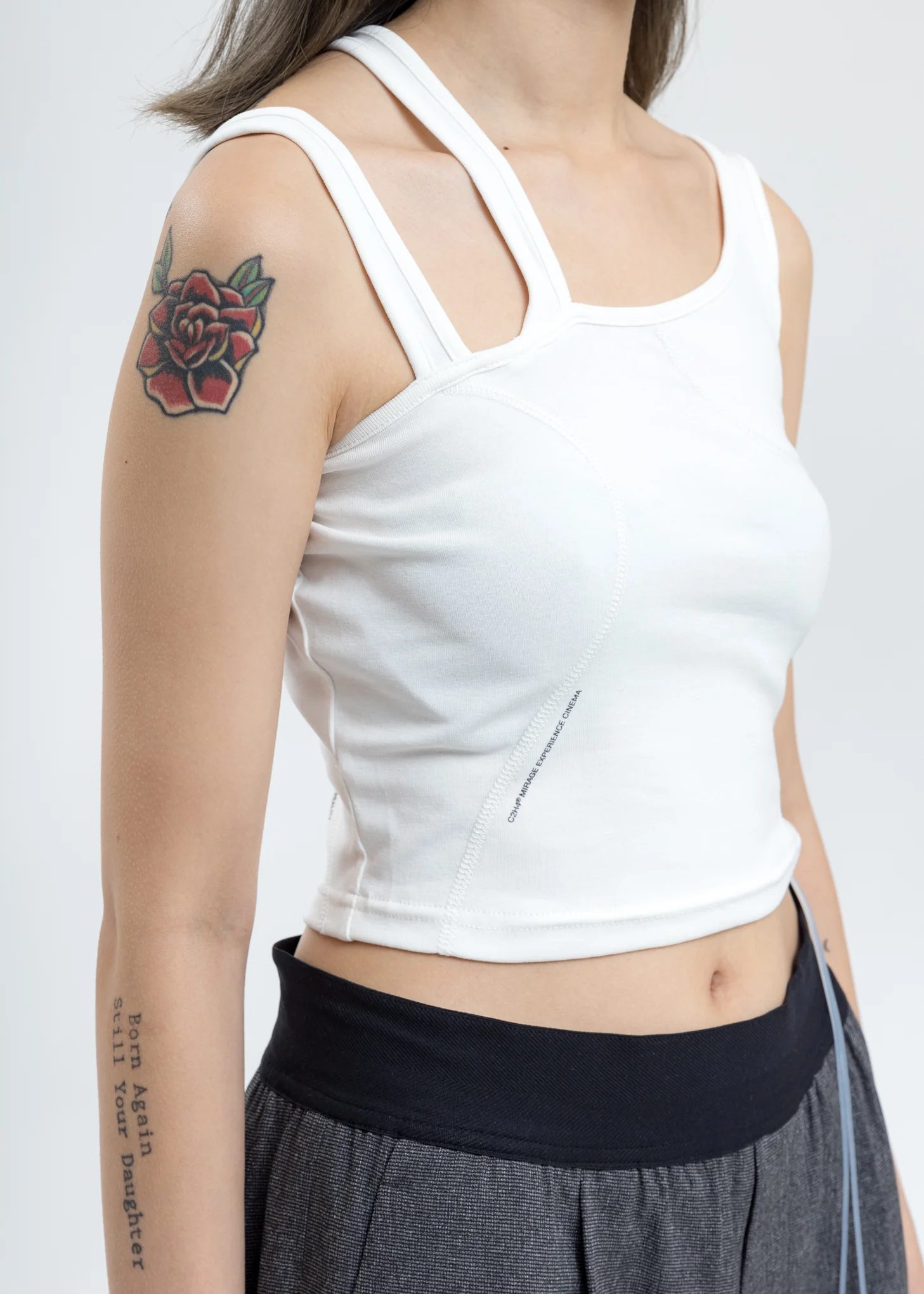 White Asymmetrical Tank Top - Image 2