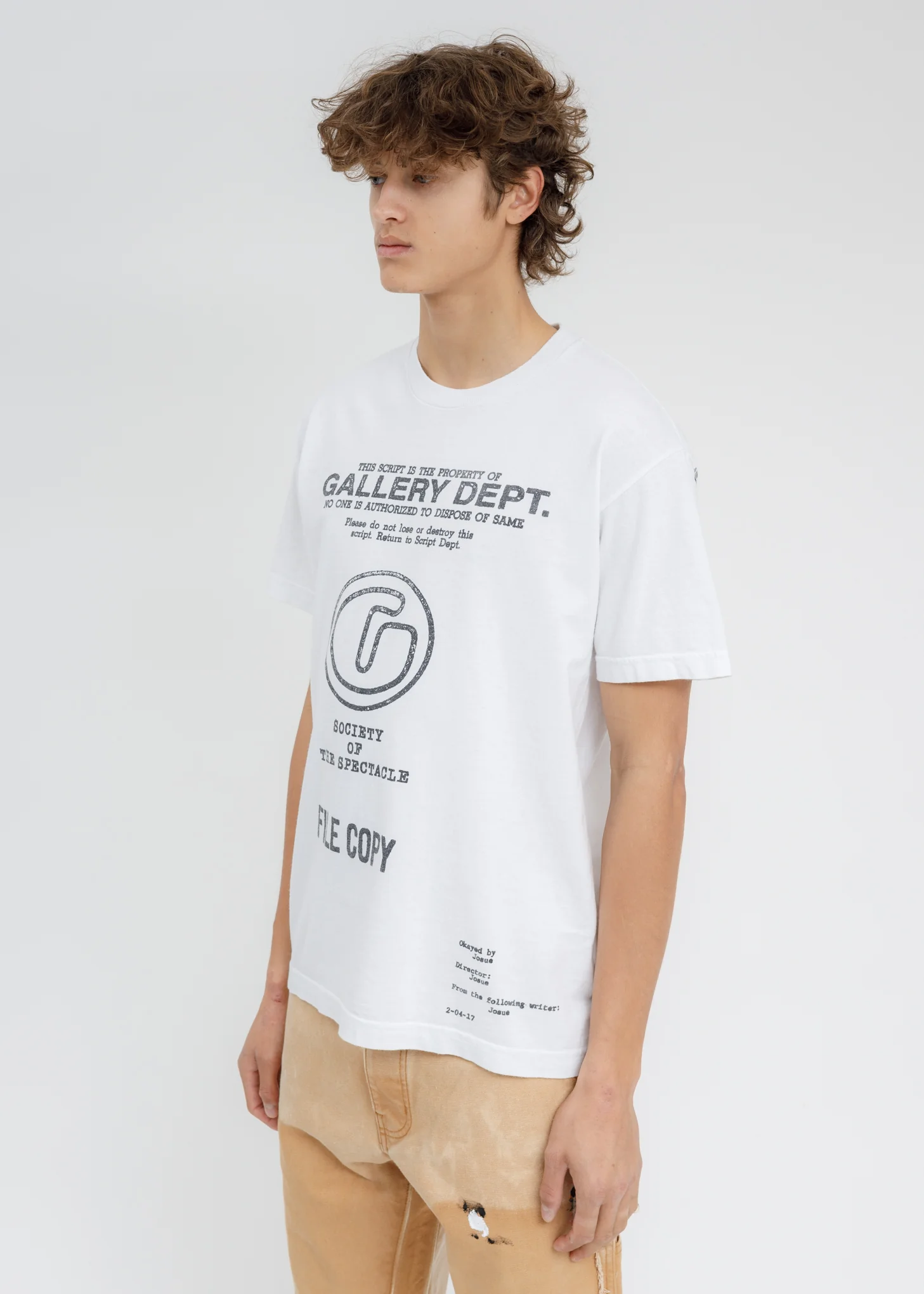 White SOCIETY OF THE SPECTACLE T-Shirt - Image 3