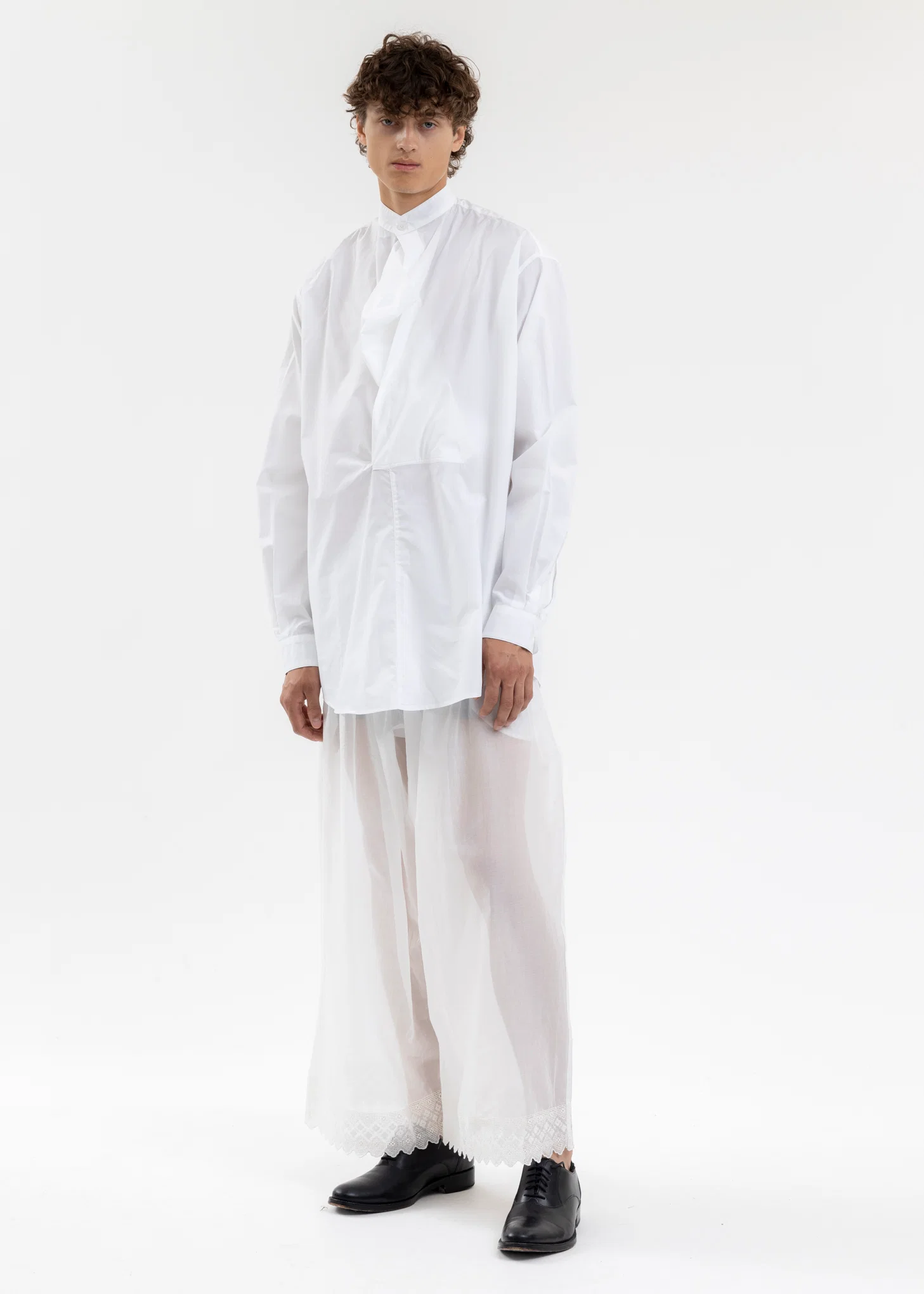 White Band Collar Shirt - Image 6