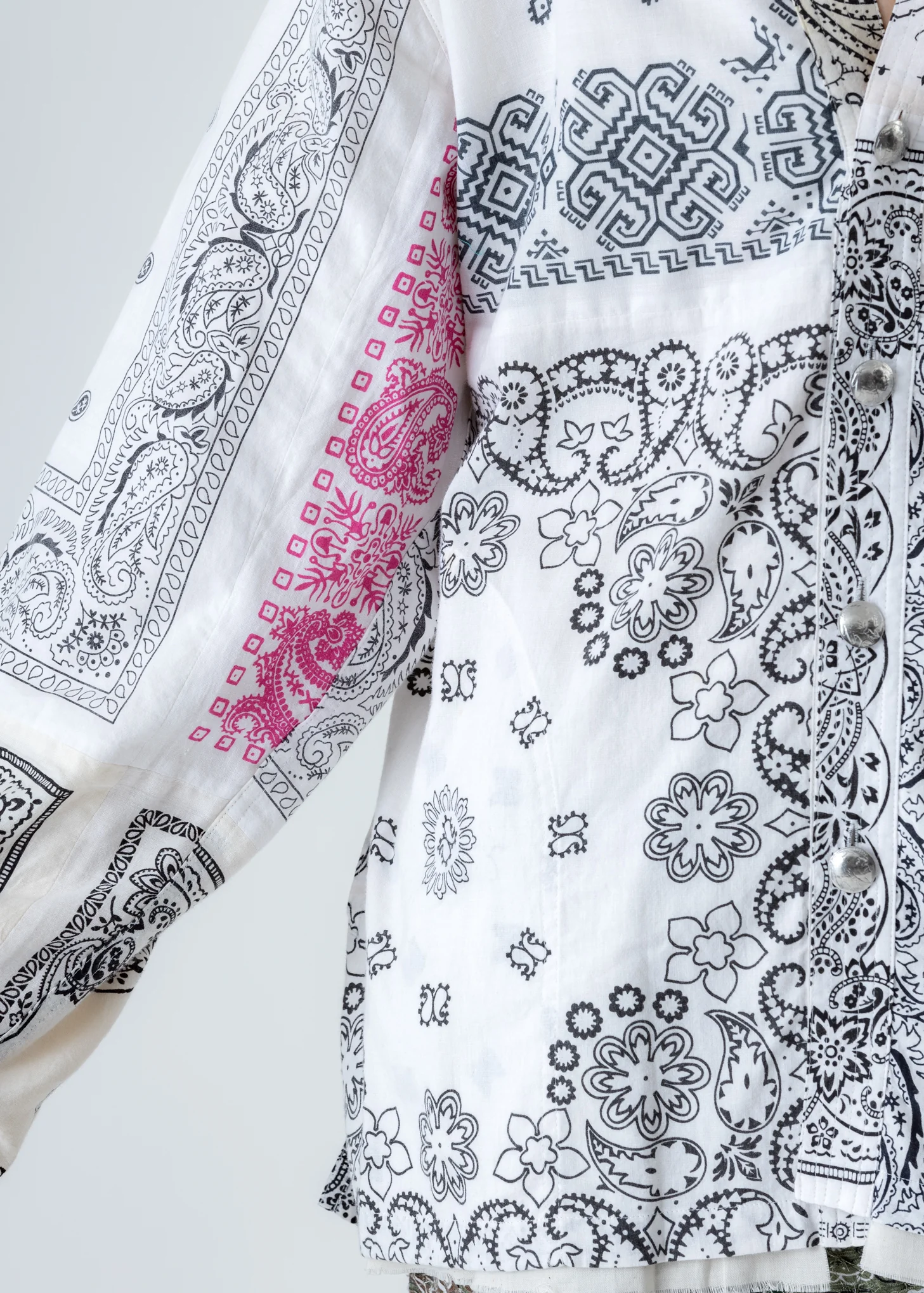 White Bandana Patch Work Concho Jacket - Image 4