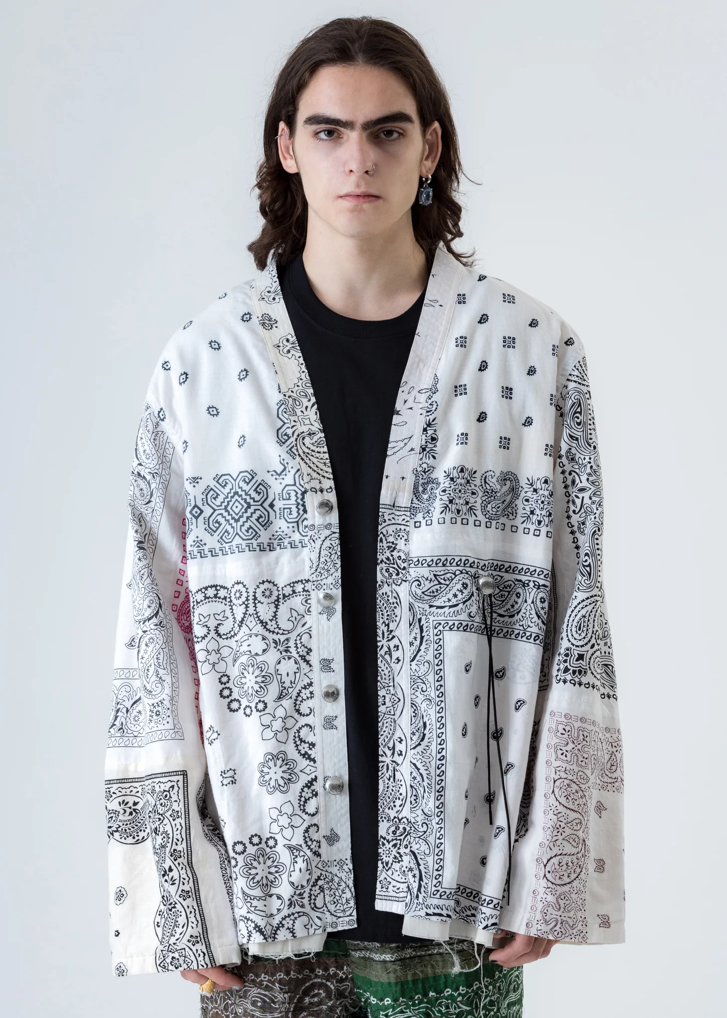 White Bandana Patch Work Concho Jacket - Image 6