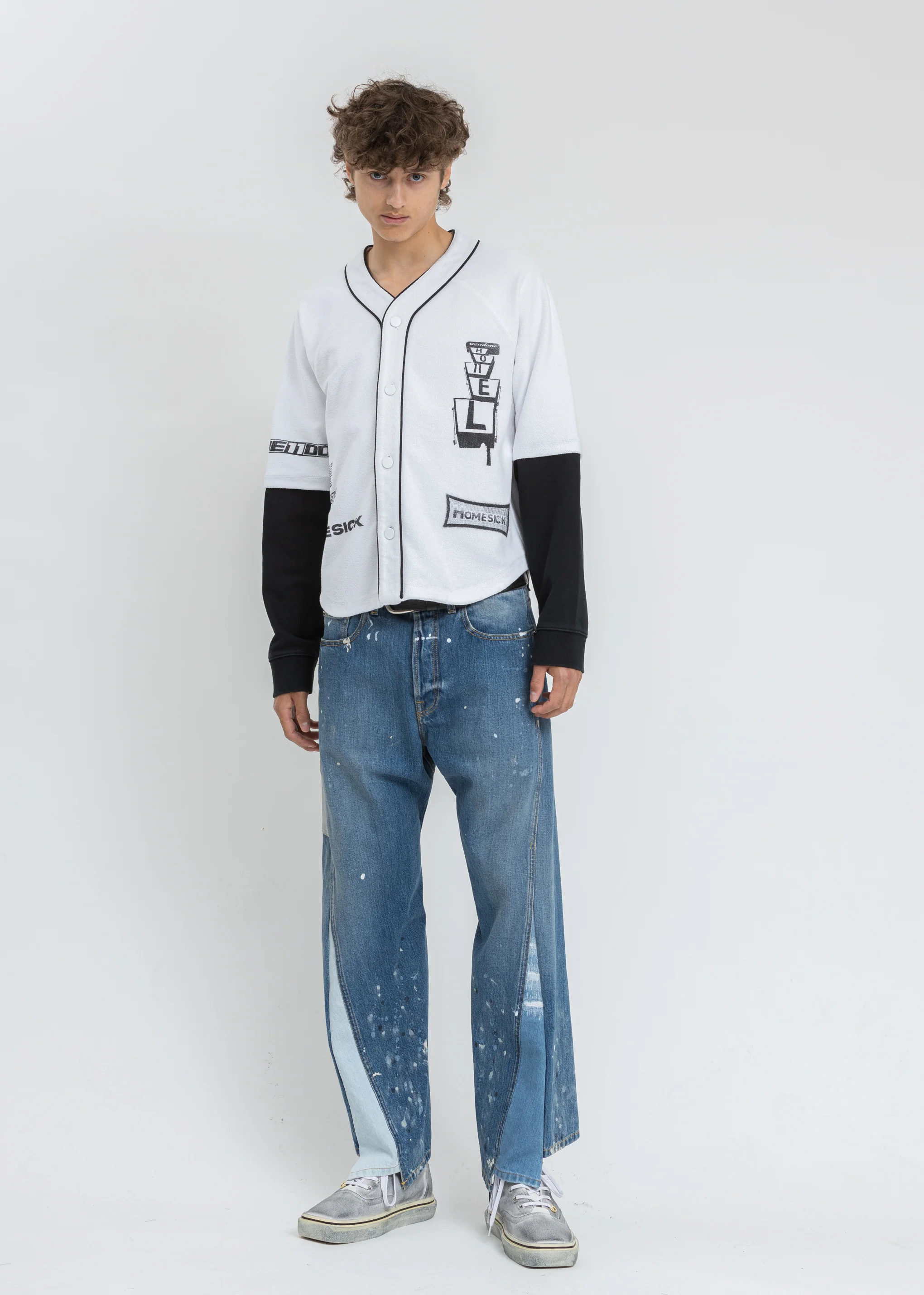White Baseball Jersey Long Sleeve Jacket - Image 5