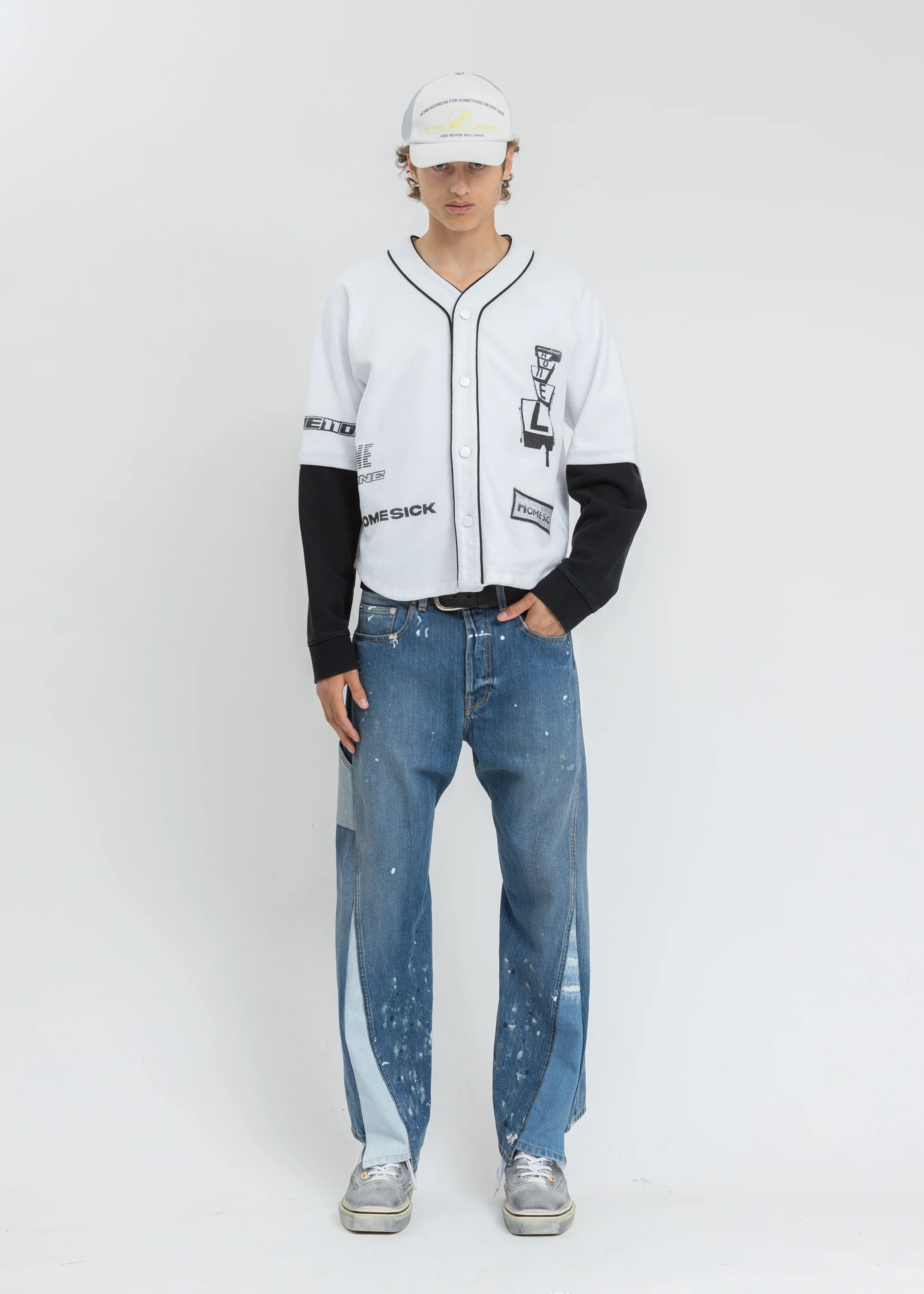 White Baseball Jersey Long Sleeve Jacket - Image 6