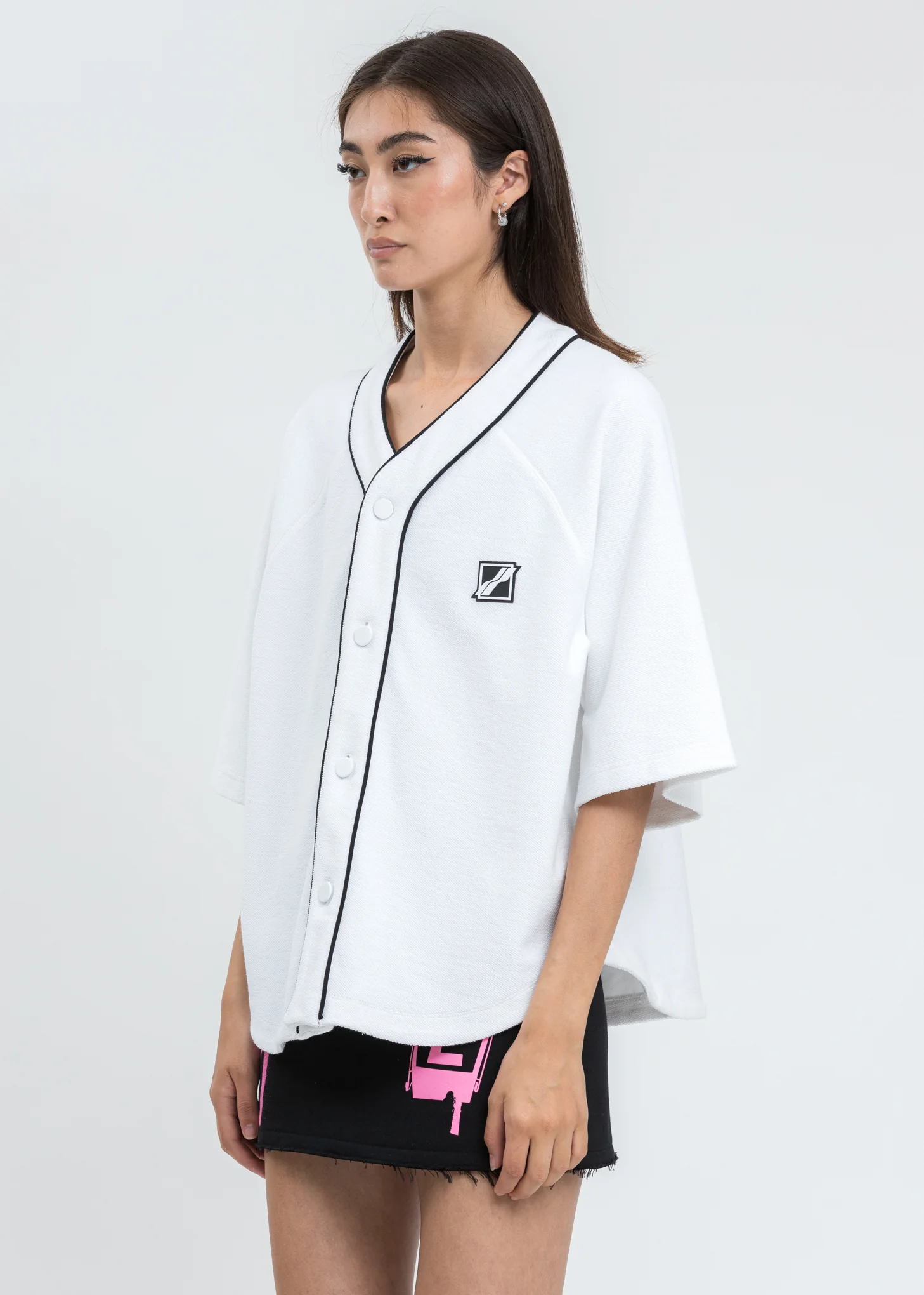 White Baseball Jersey Shirt - Image 3