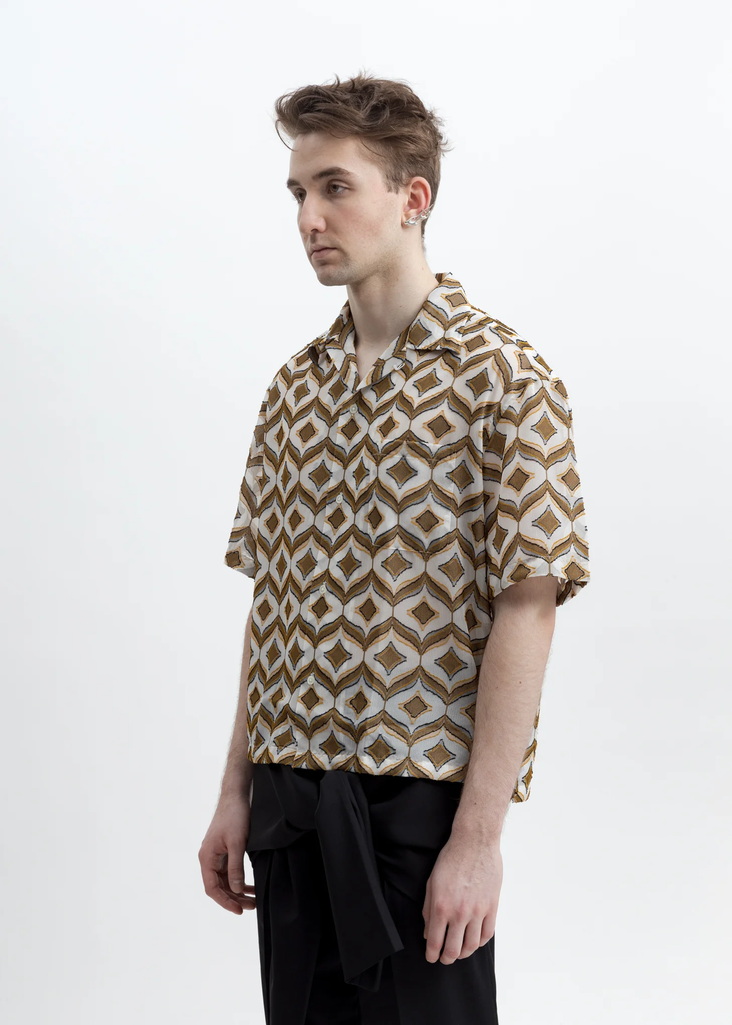 White & Beige Kim Shirt - Image 3