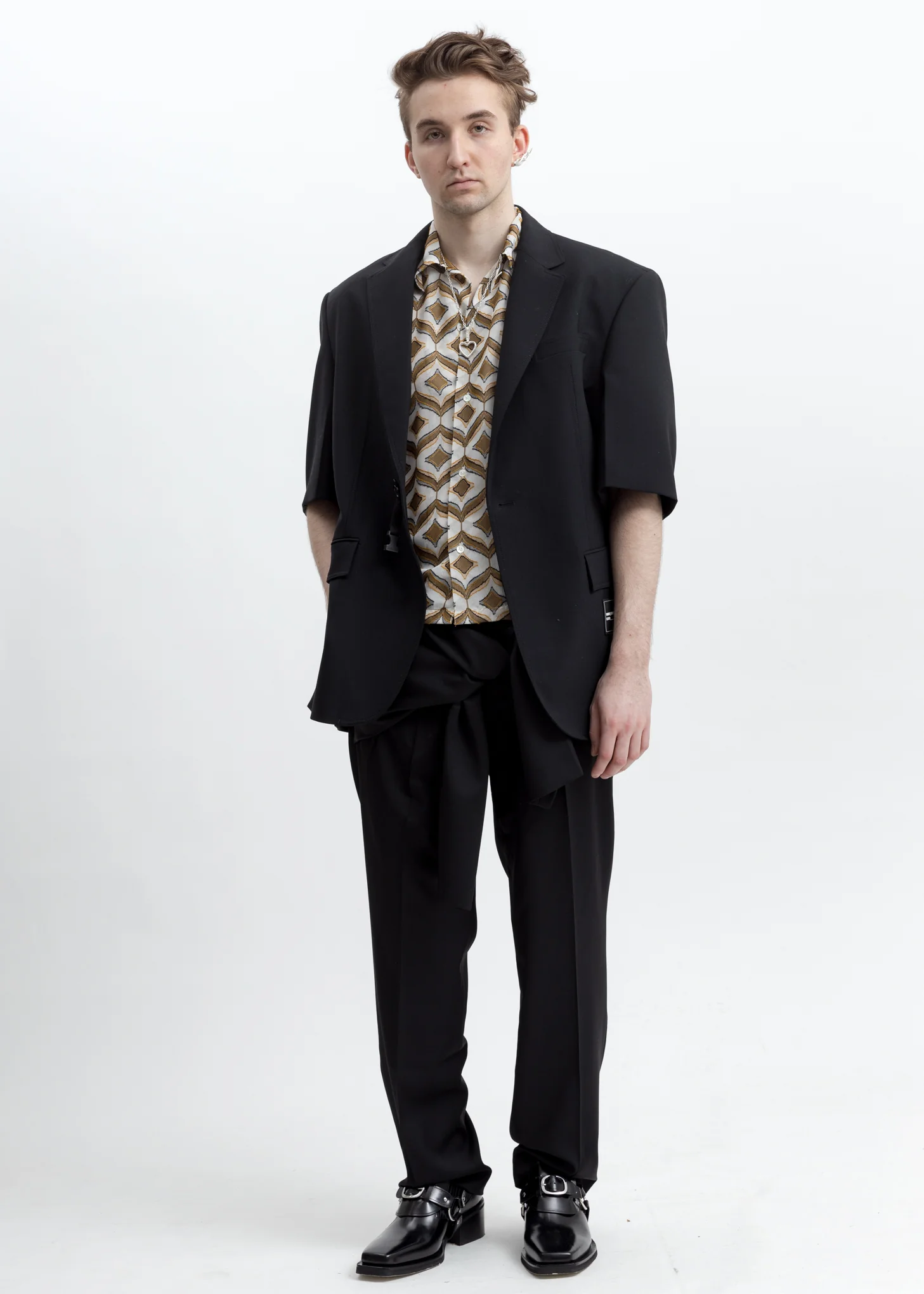 White & Beige Kim Shirt - Image 6