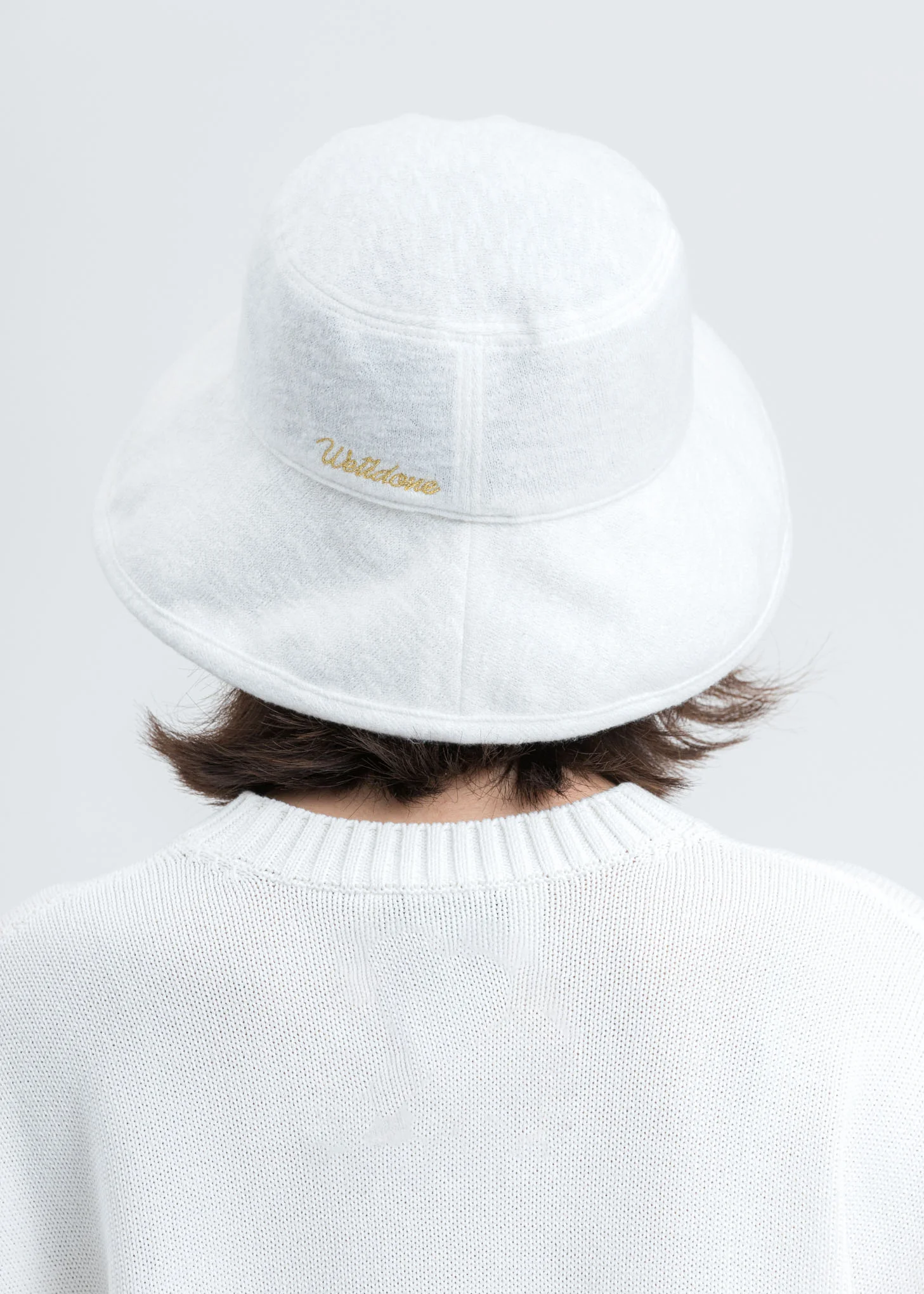 White Big Brim Bucket Hat - Image 2