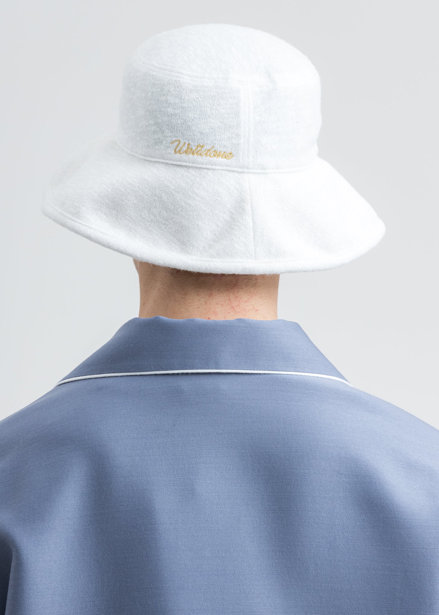 White Big Brim Bucket Hat - Image 2