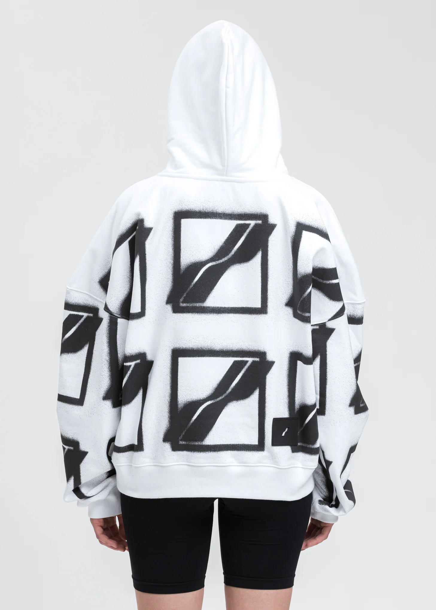 White Big Logo All Over Hoodie - Image 4