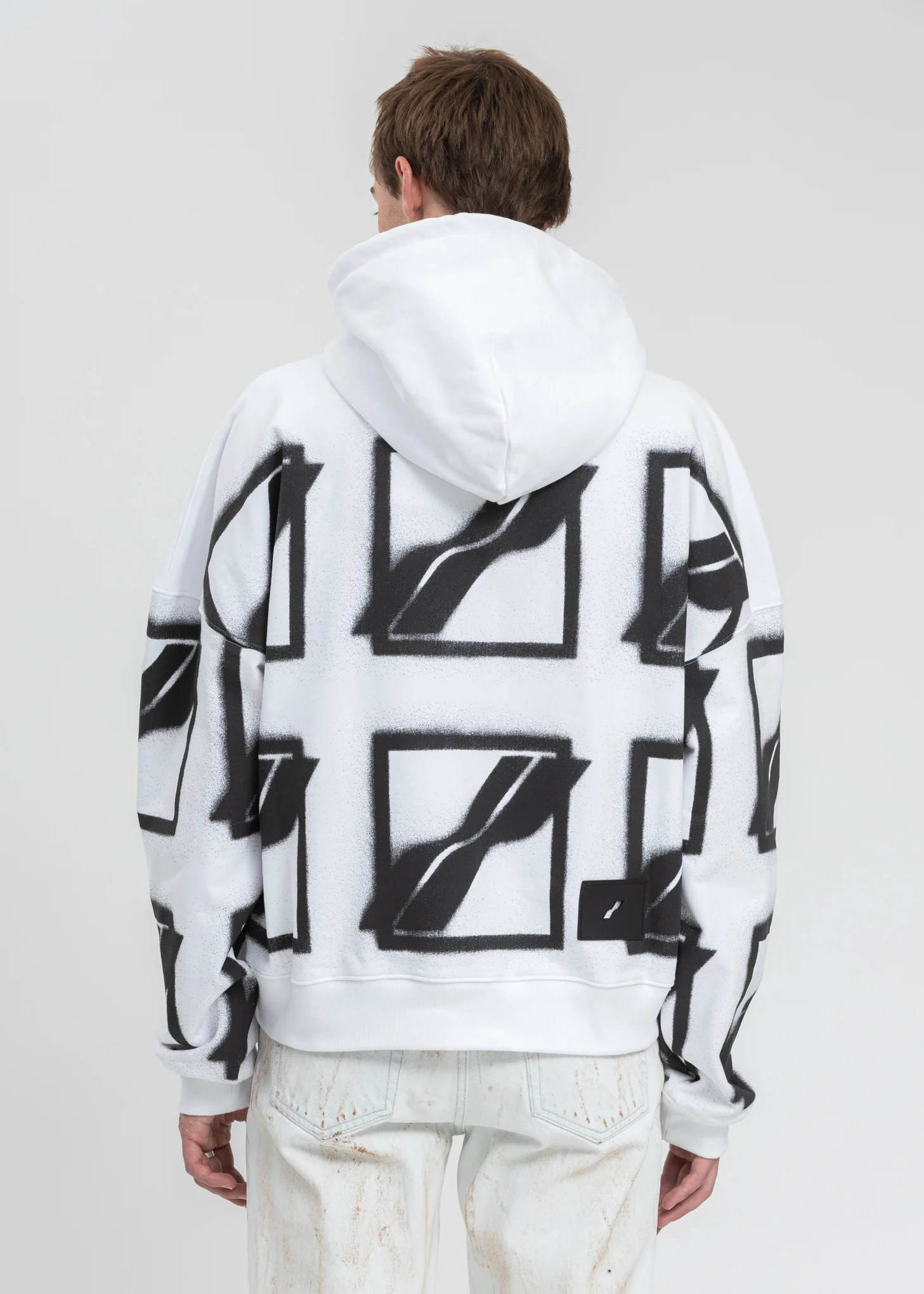 White Big Logo All Over Hoodie - Image 2