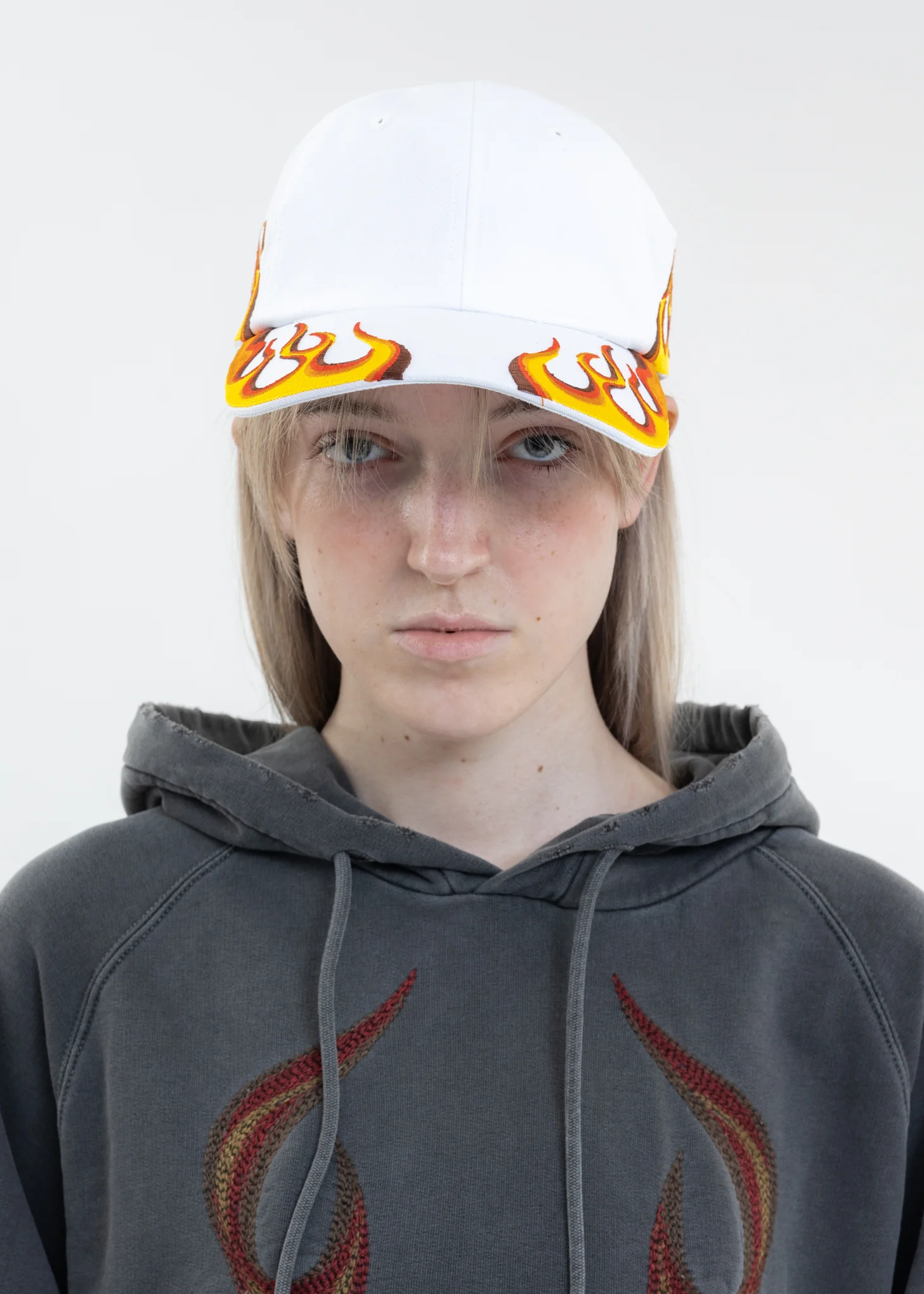 White BOOSTER FLAMING Cap - Image 2