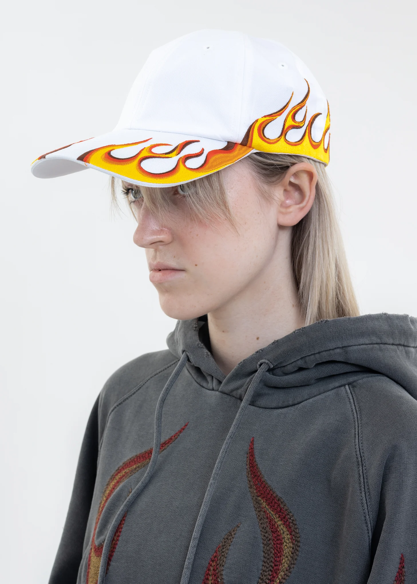 White BOOSTER FLAMING Cap - Image 4