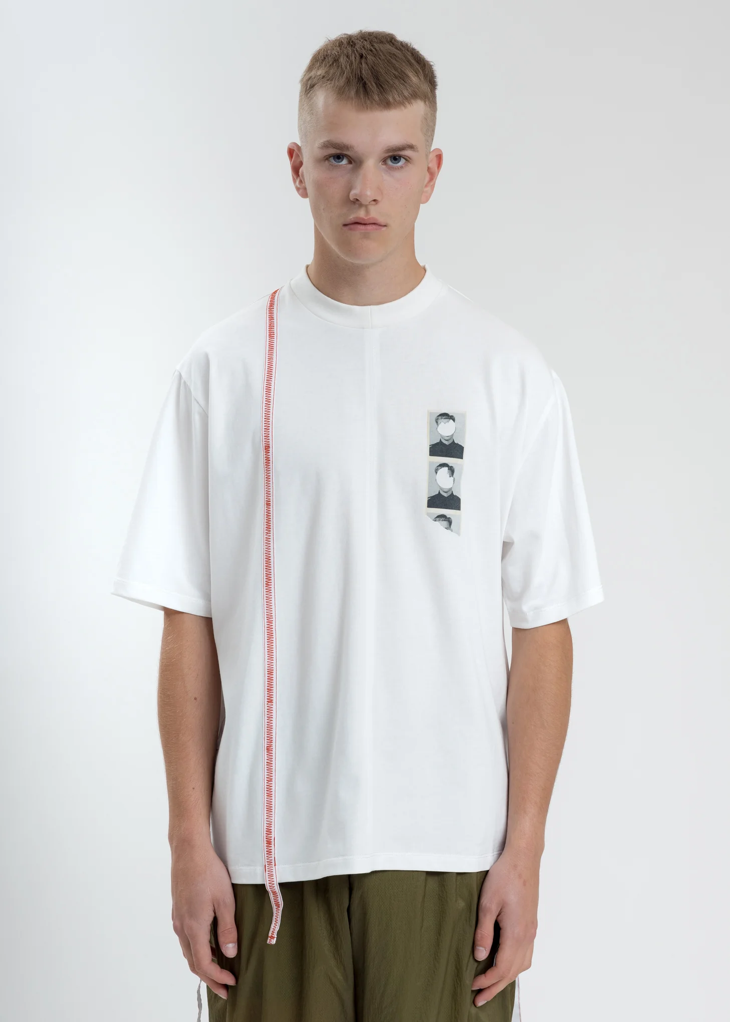 White Boxy Fit T-Shirt With Tape