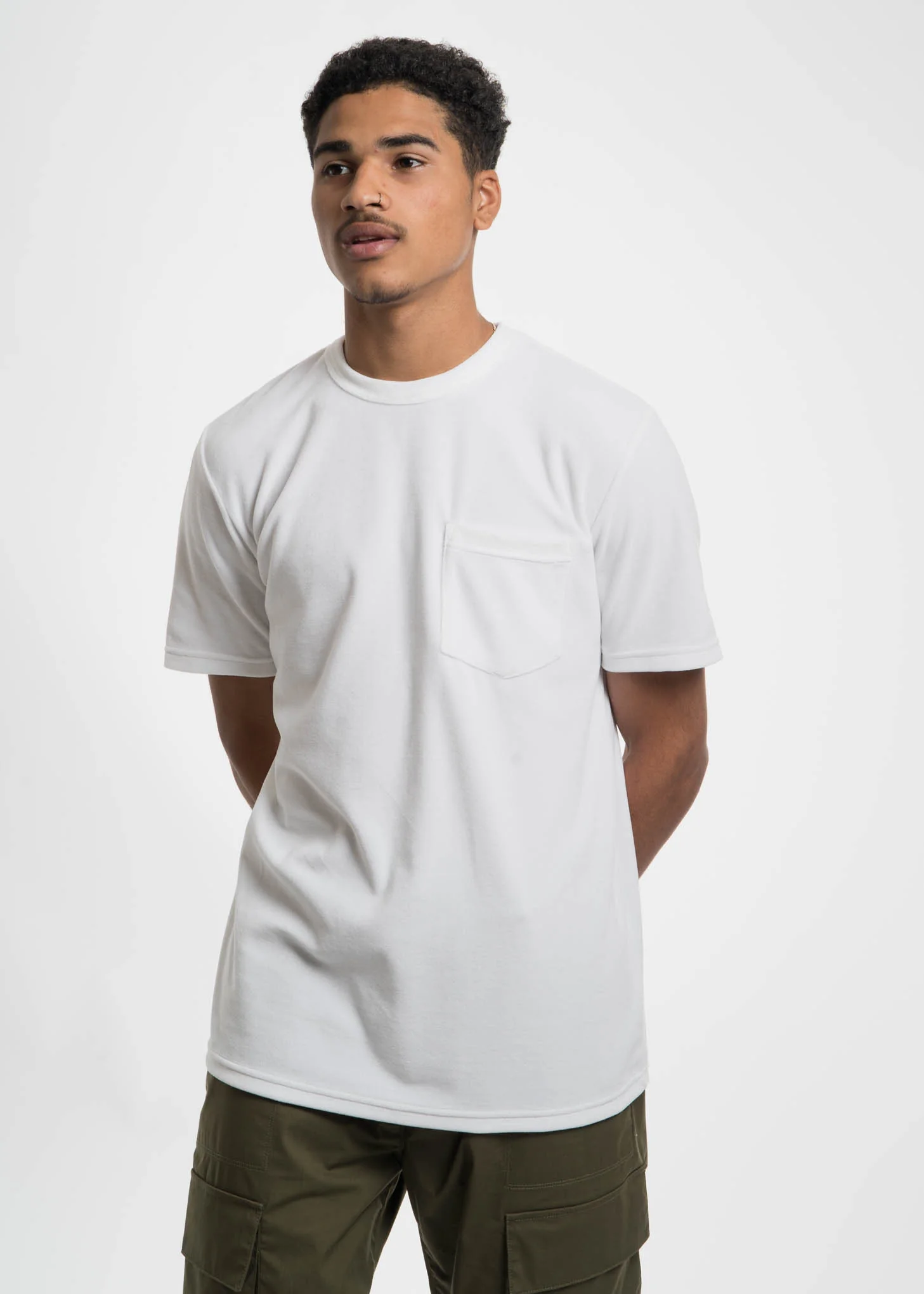 White Bren Velour Pocket T-Shirt