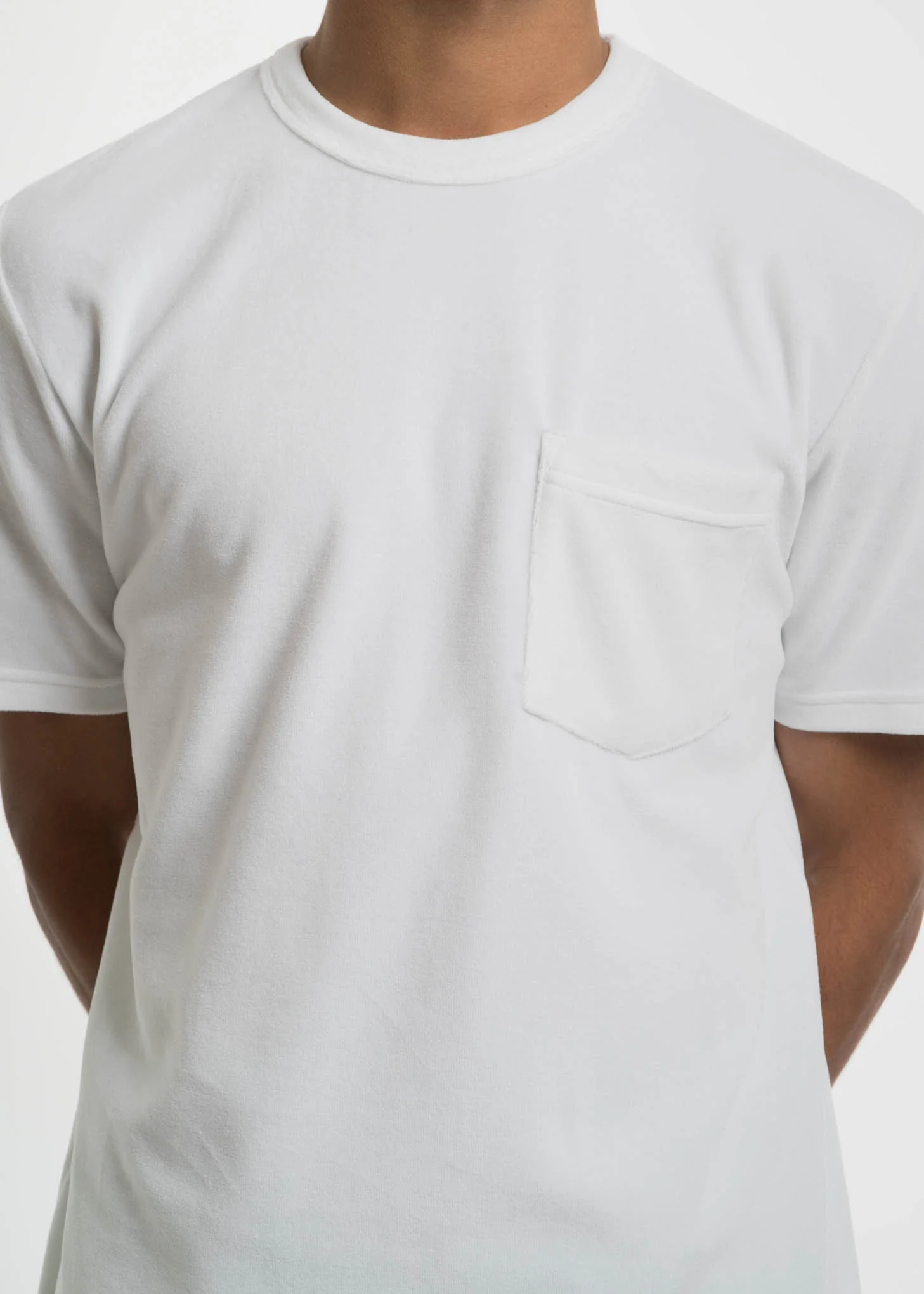 White Bren Velour Pocket T-Shirt - Image 4