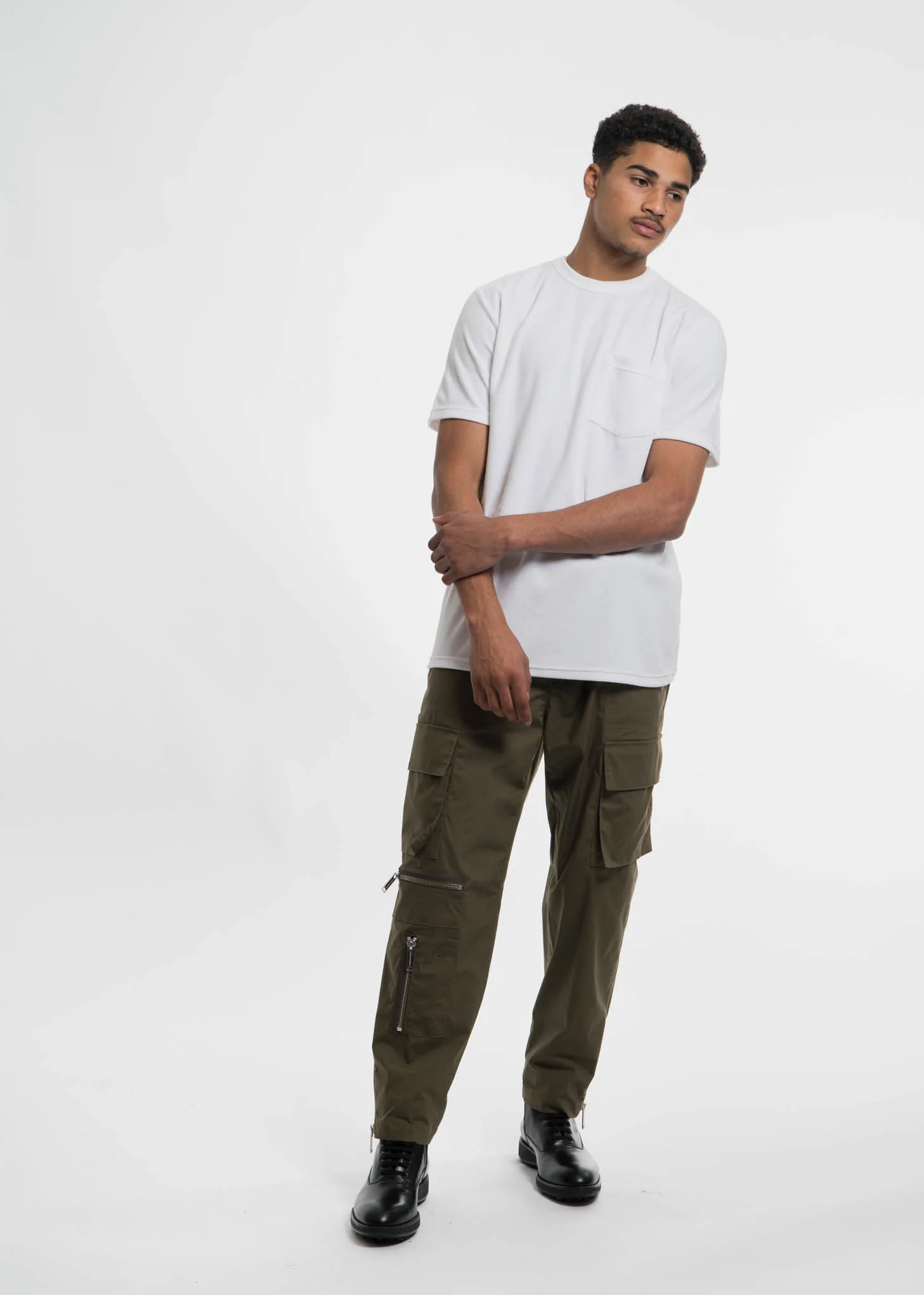 White Bren Velour Pocket T-Shirt - Image 5