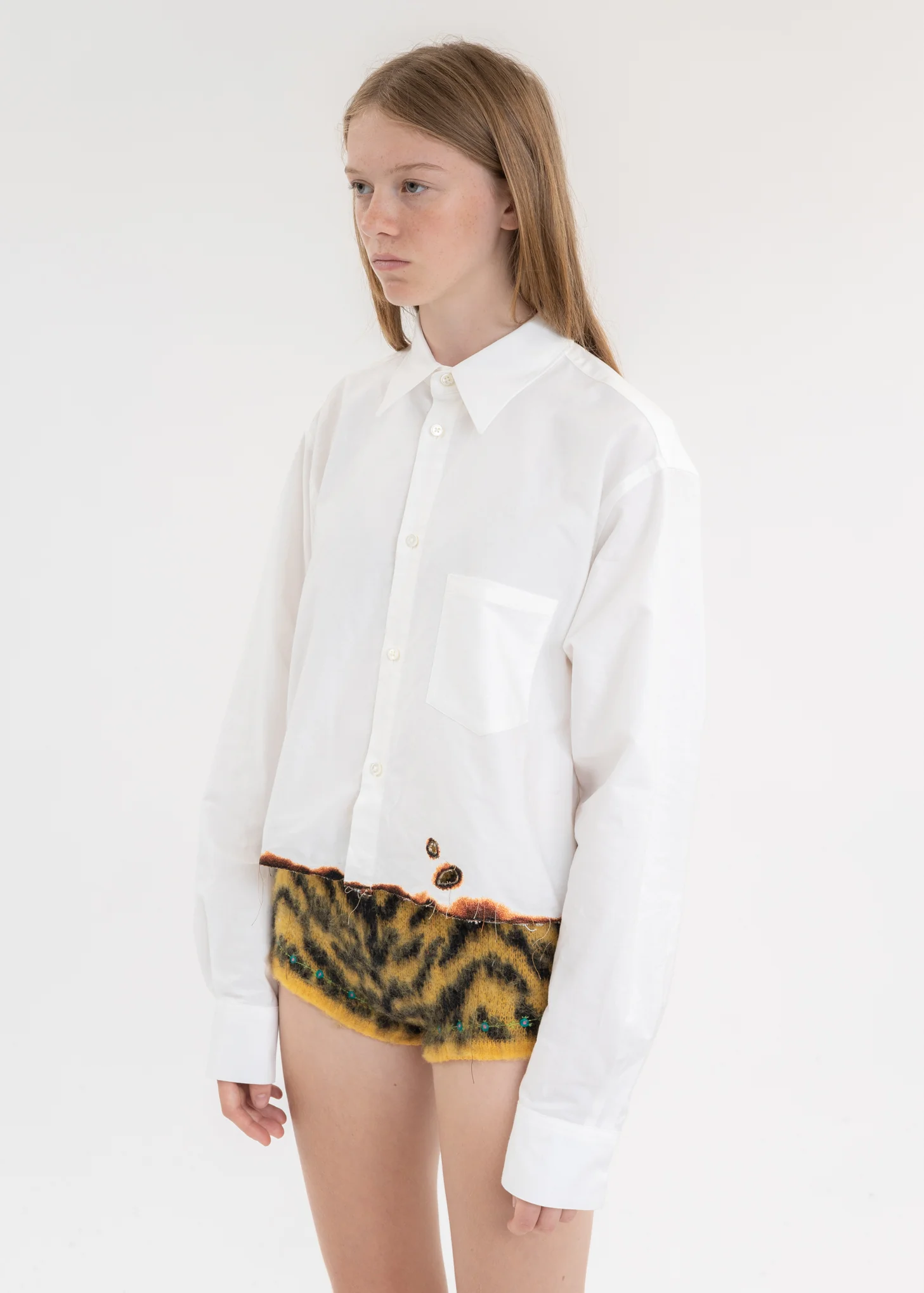White BURNIG EMBROIDERY SHIRT - Image 3