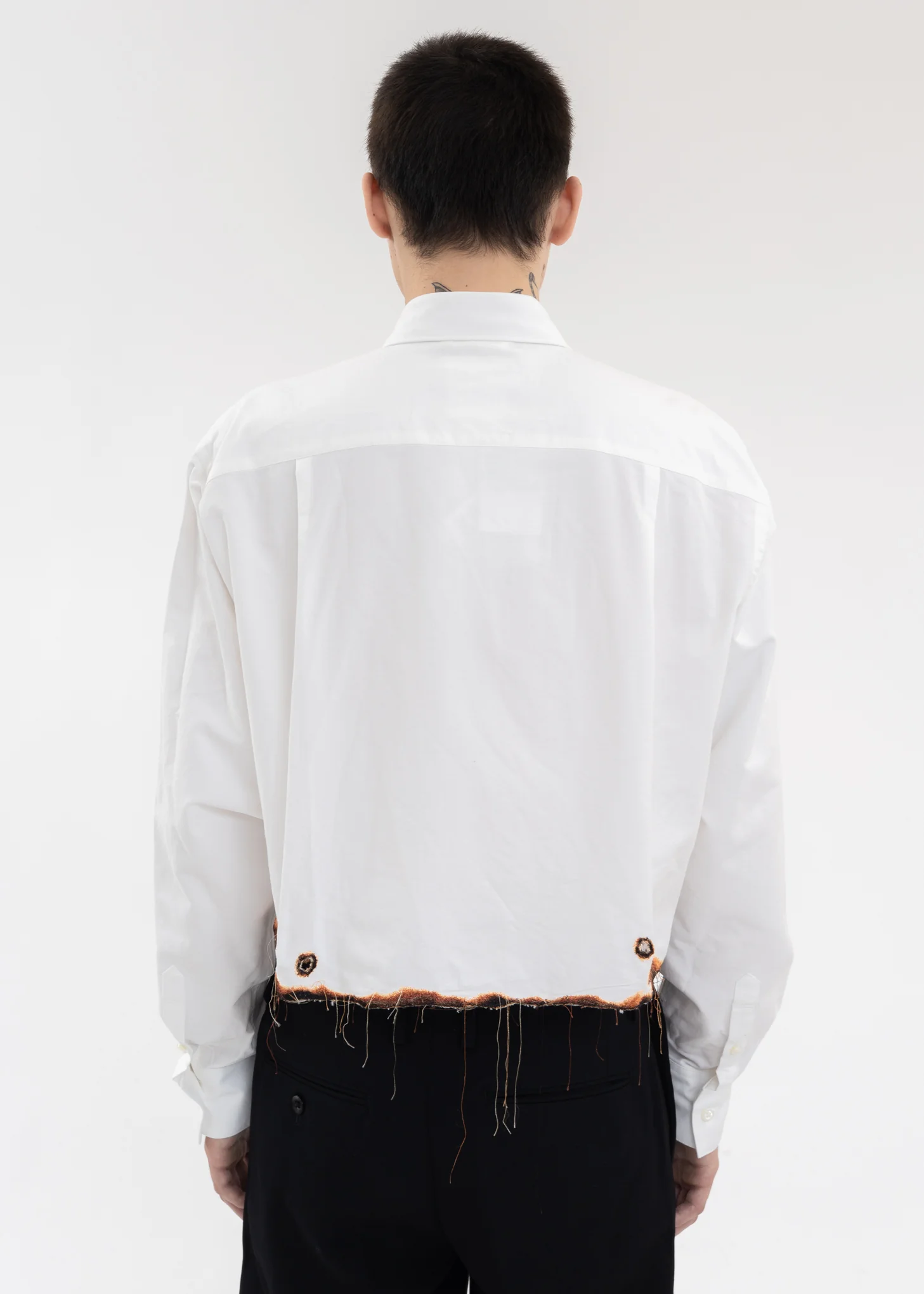 White BURNING EMBROIDERY SHIRT - Image 3