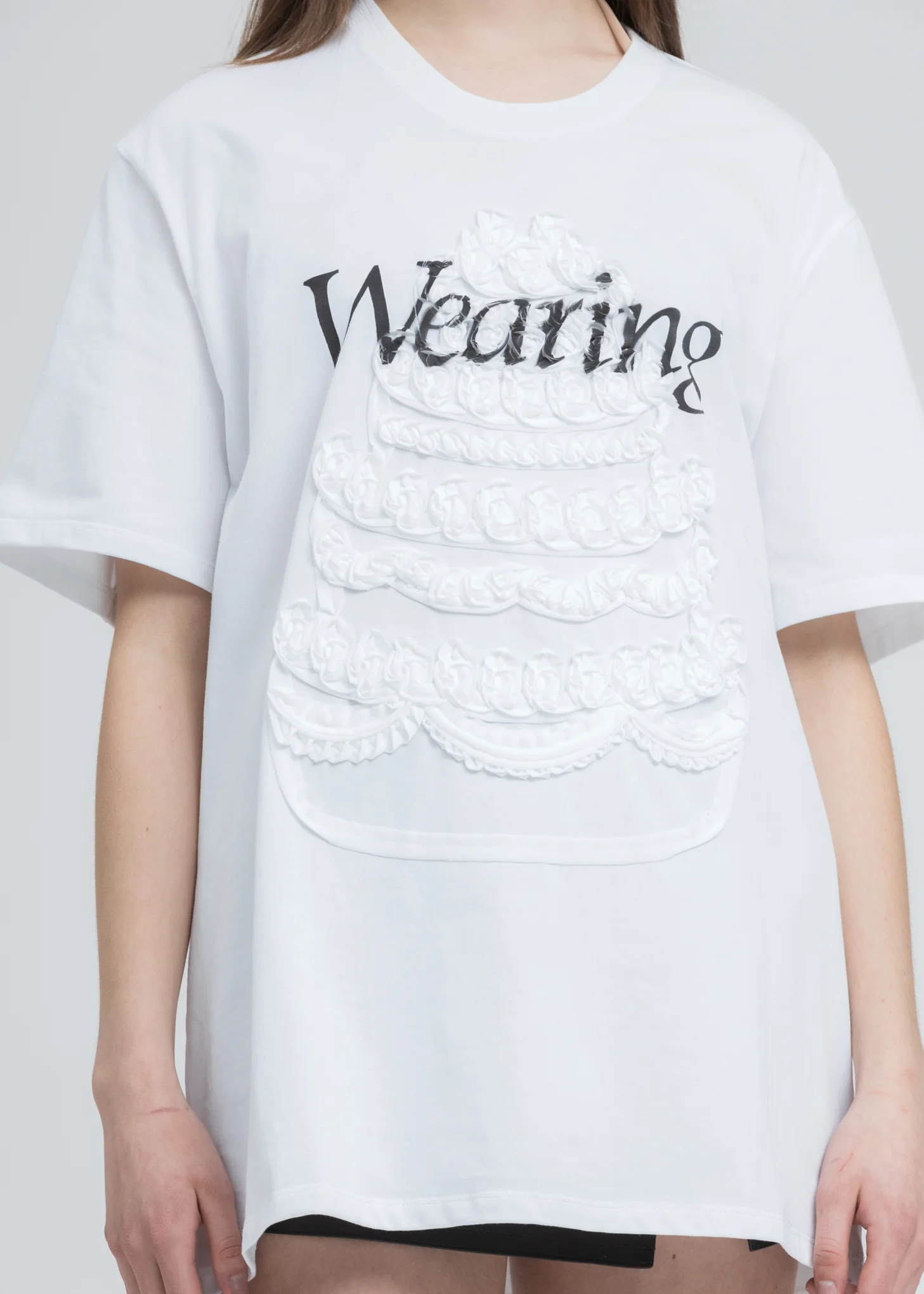 White Cake Embroidery T-Shirt - Image 2