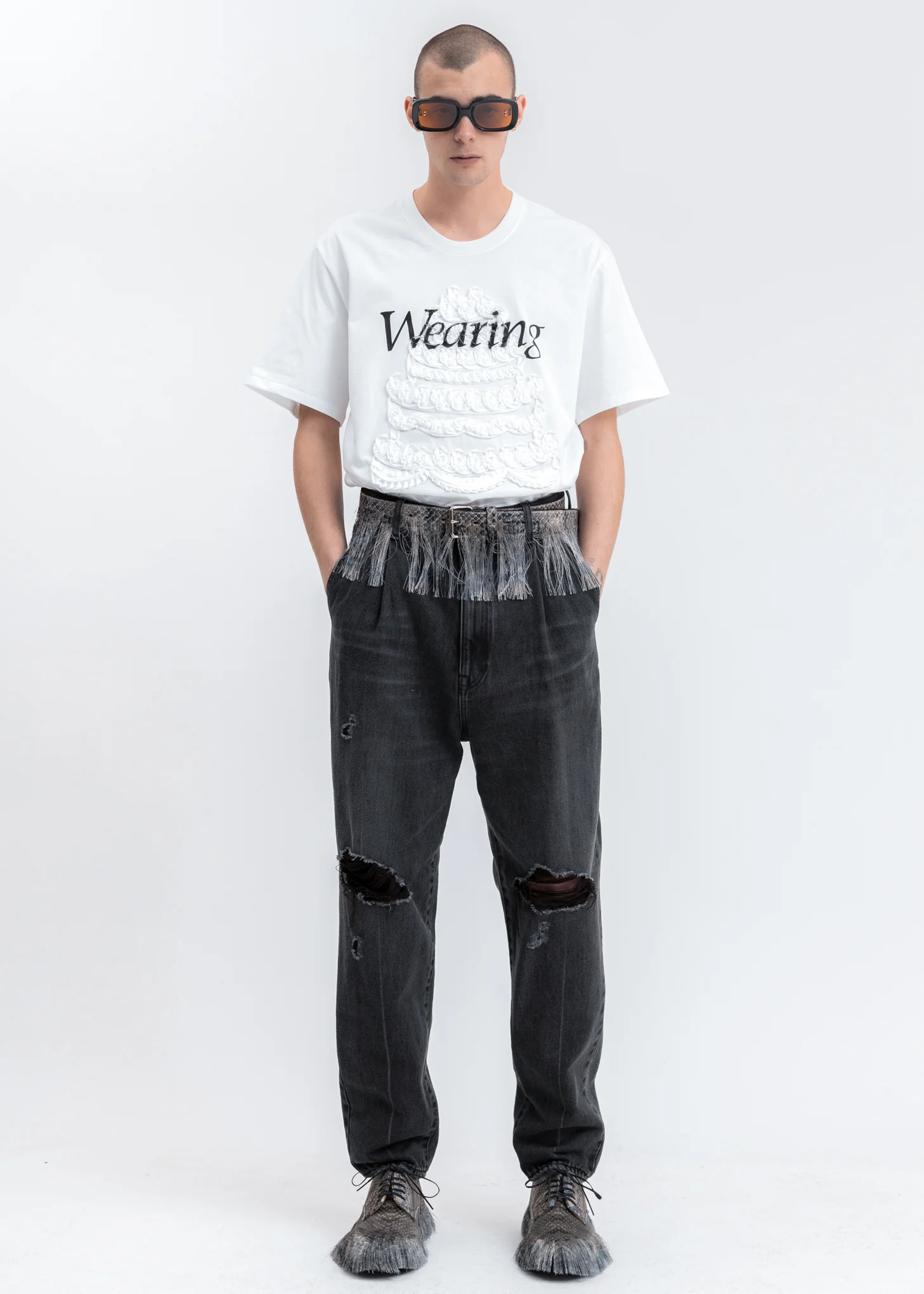 White Cake Embroidery T-Shirt - Image 5
