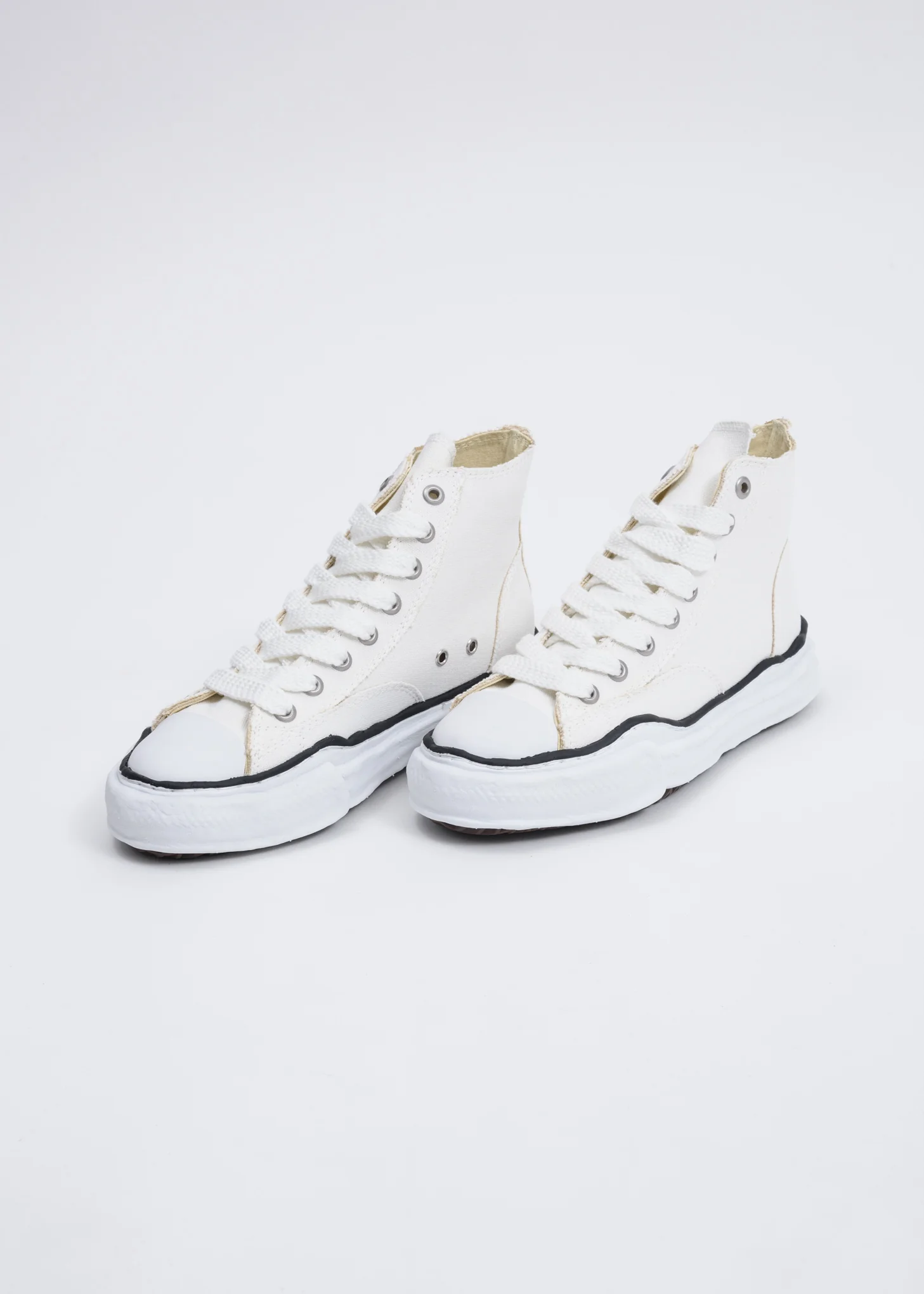 White Canvas High Top Original Sole Sneaker