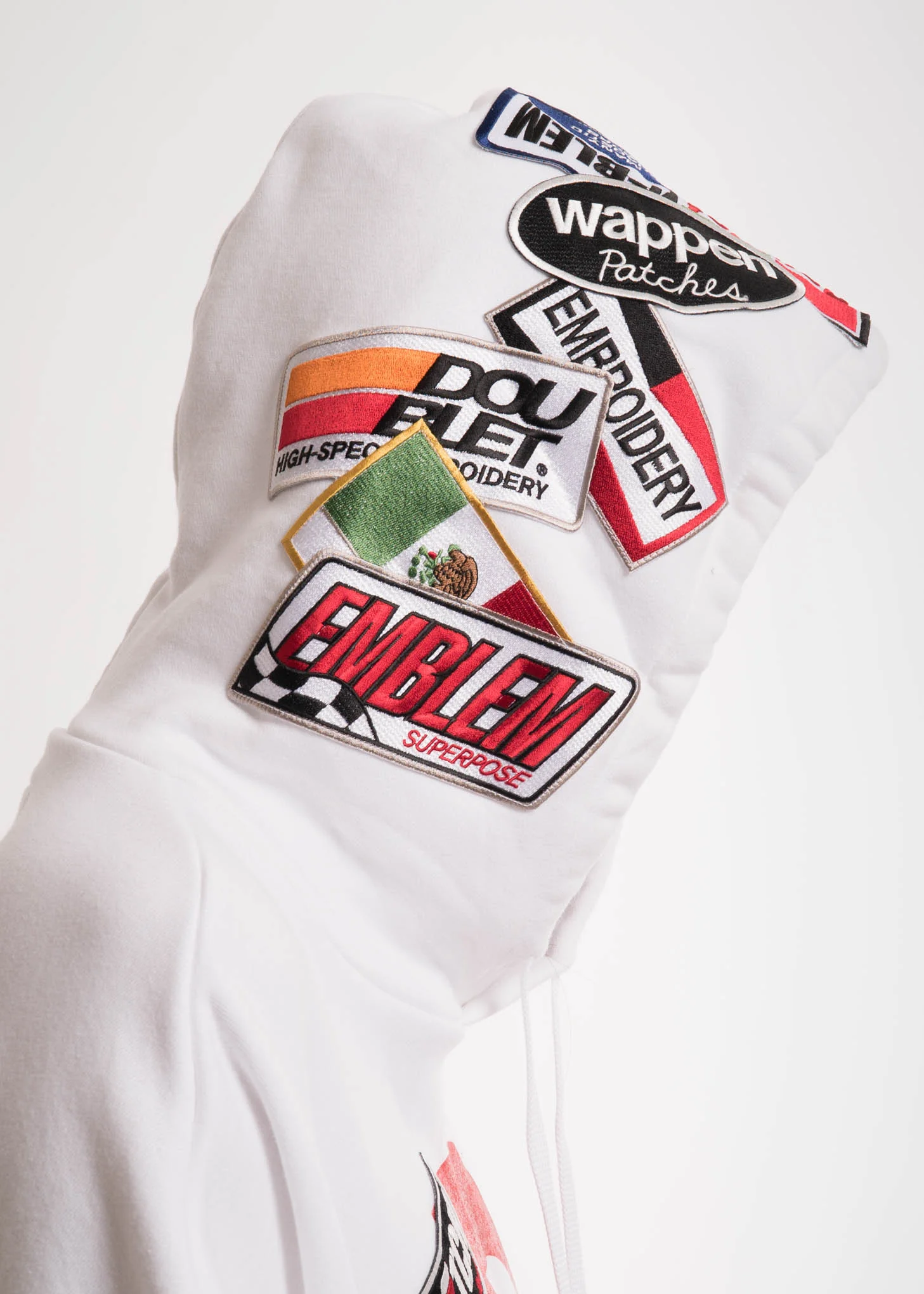 White Caos Patches Hoodie - Image 2