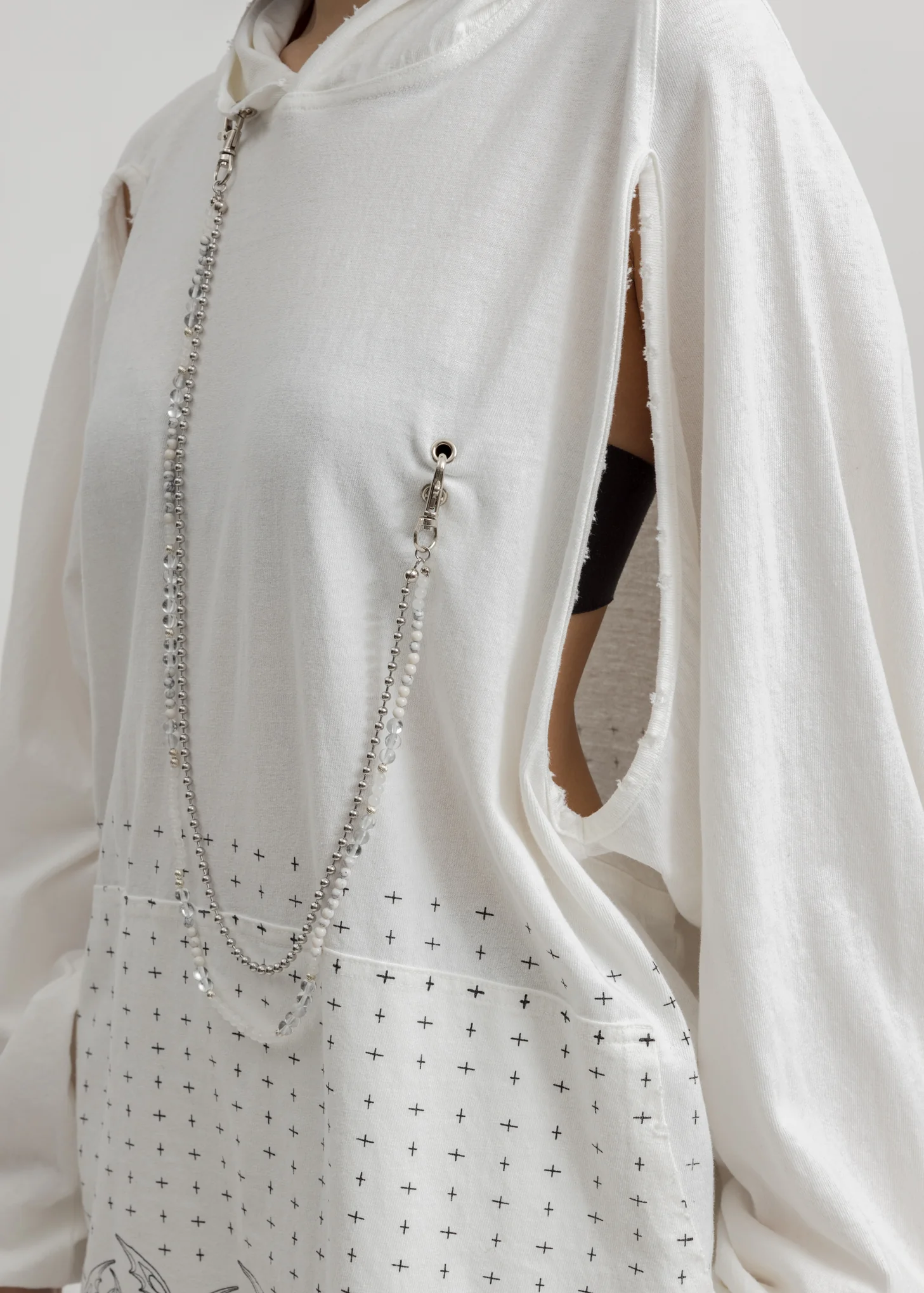 White Chained Hoodie - Image 2