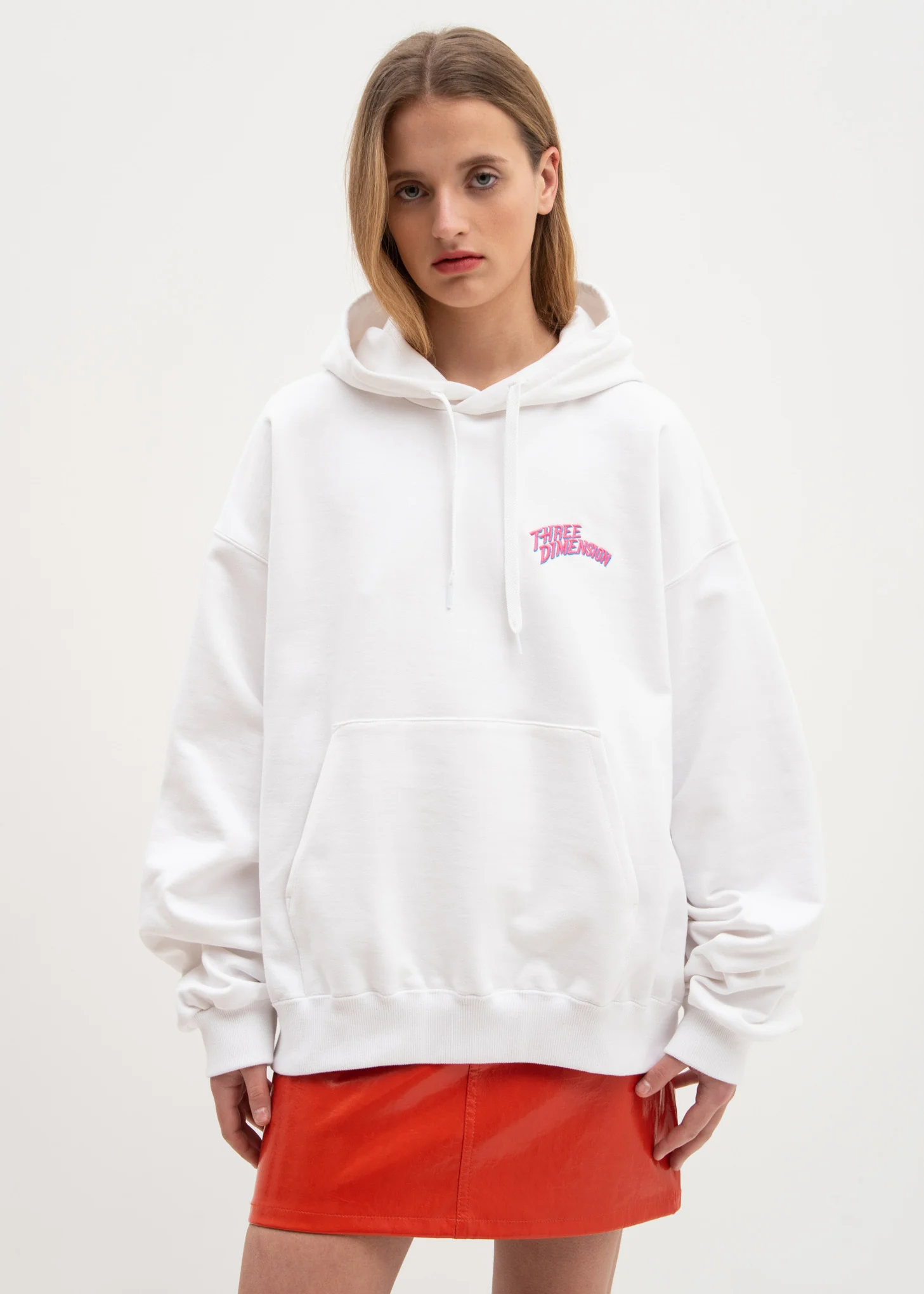 White Chaos Embroidery Hoodie