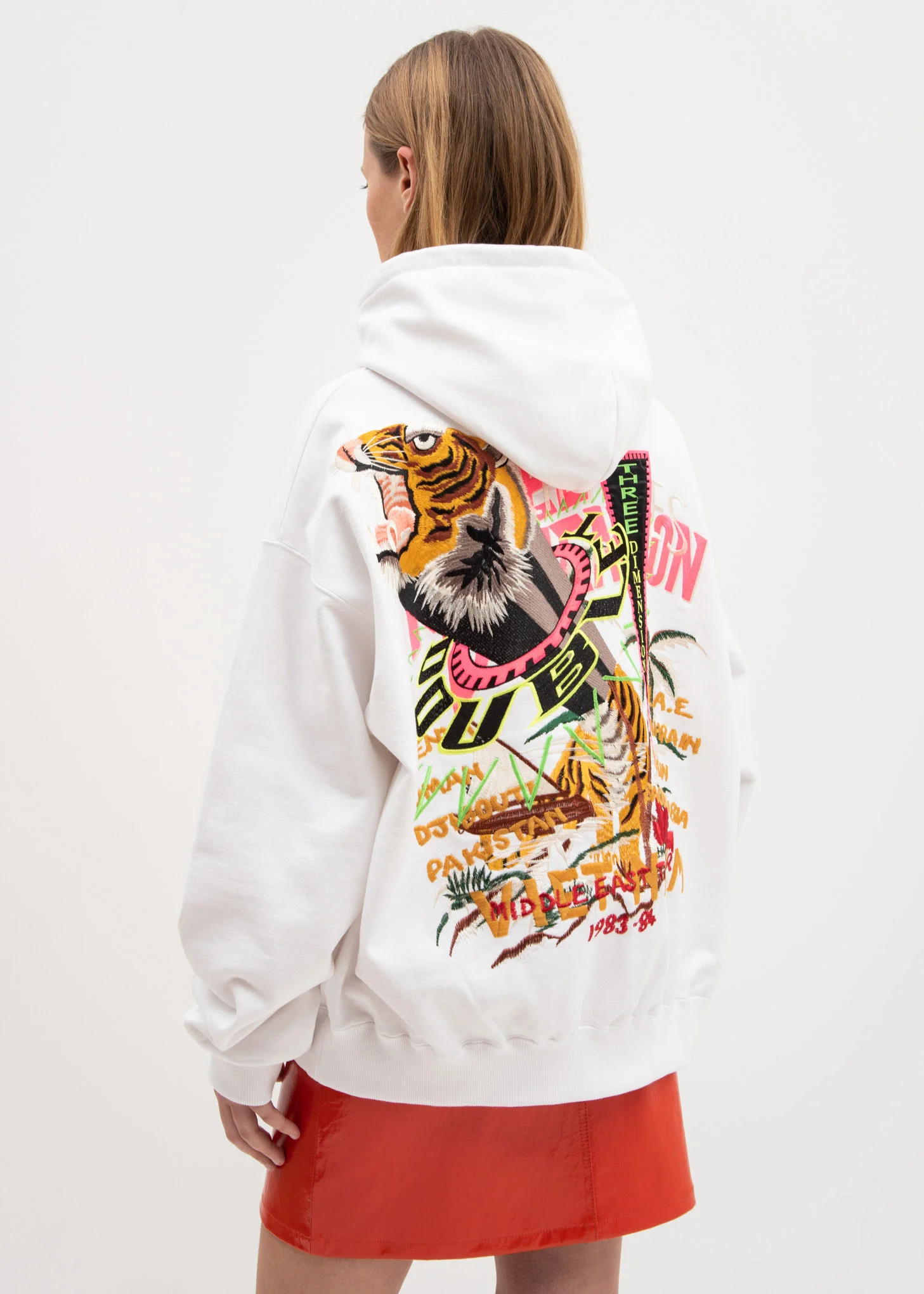 White Chaos Embroidery Hoodie - Image 2