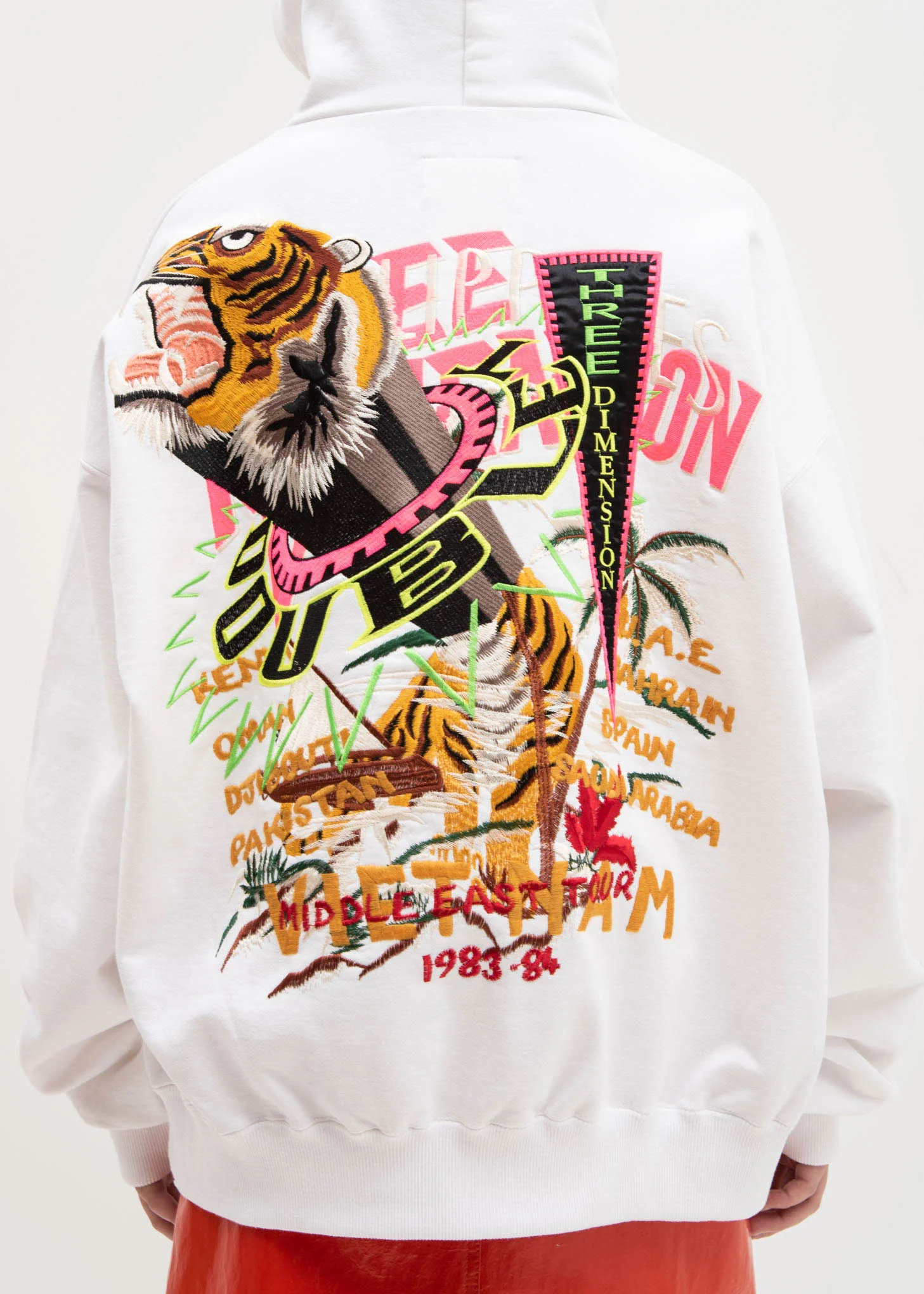White Chaos Embroidery Hoodie - Image 4