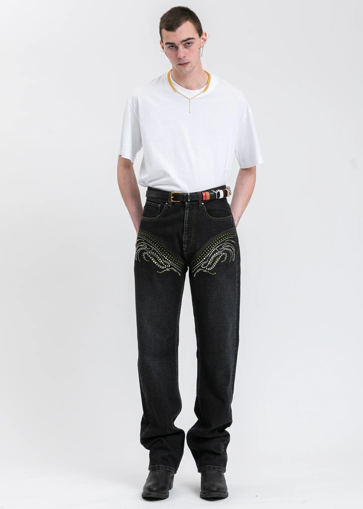 White Classic Y Back T-Shirt - Image 5
