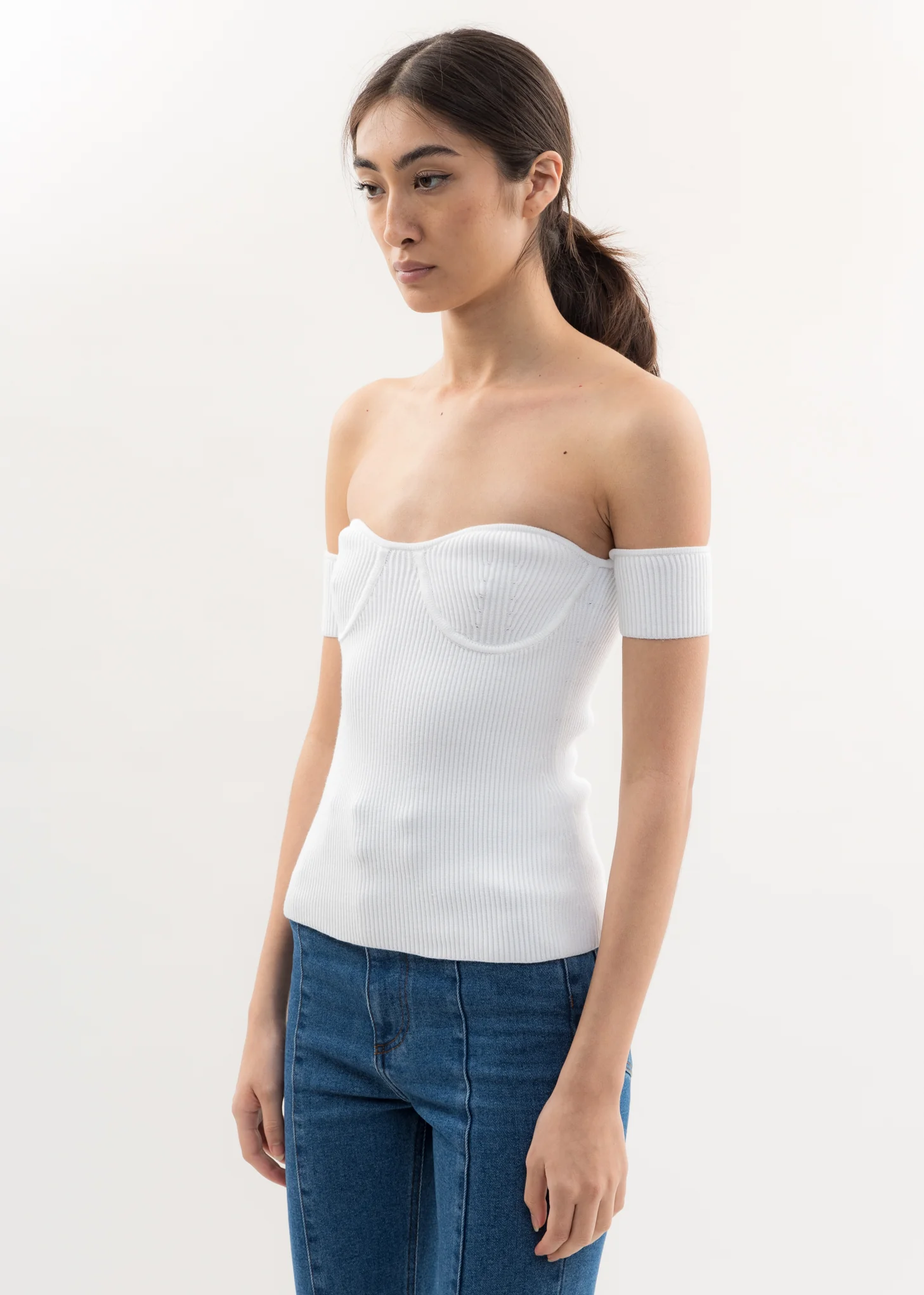 White Contour Pinched Top - Image 2