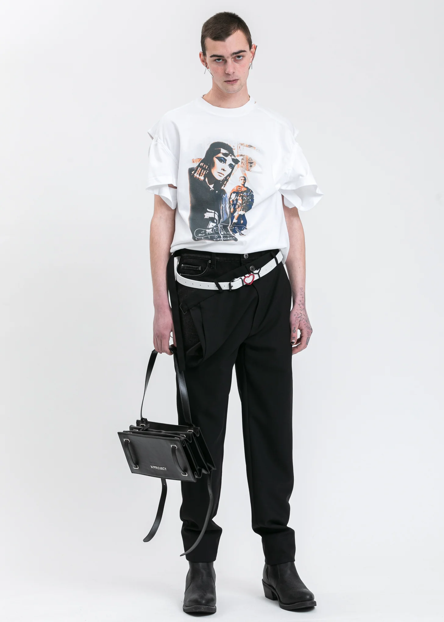 White Convertible Cleo T-Shirt - Image 9