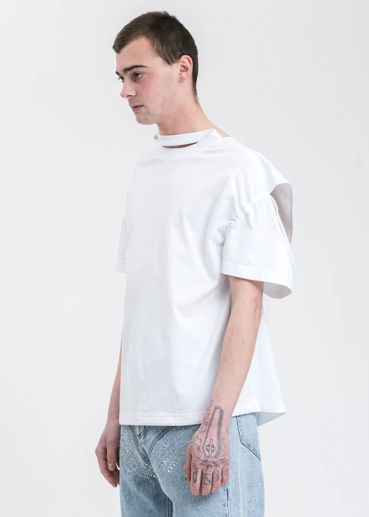 White Convertible T-Shirt - Image 3