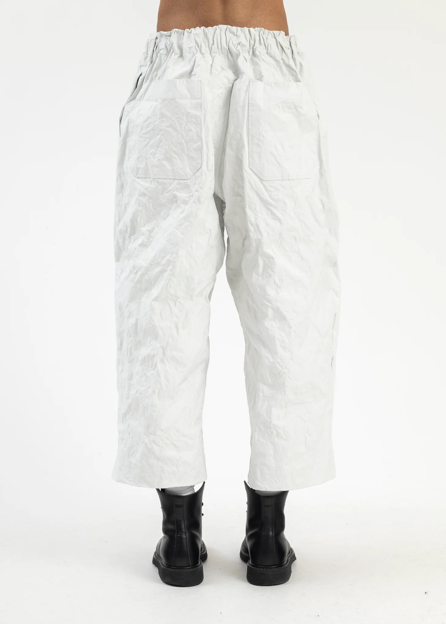 White Crinkled Trousers - Image 2