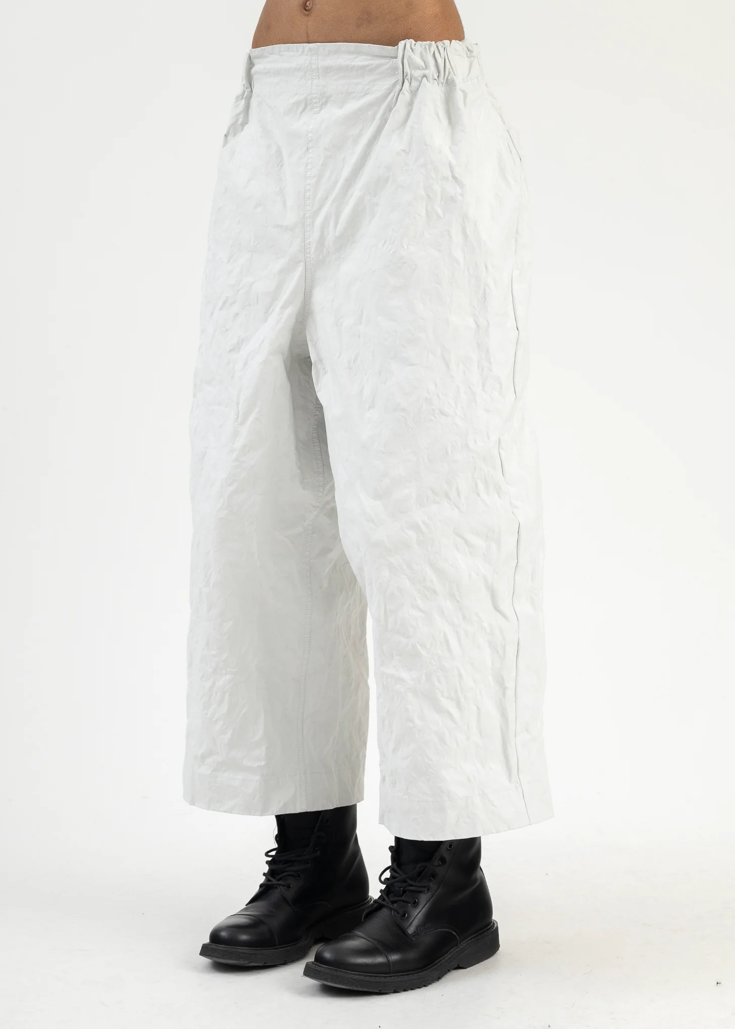 White Crinkled Trousers - Image 3