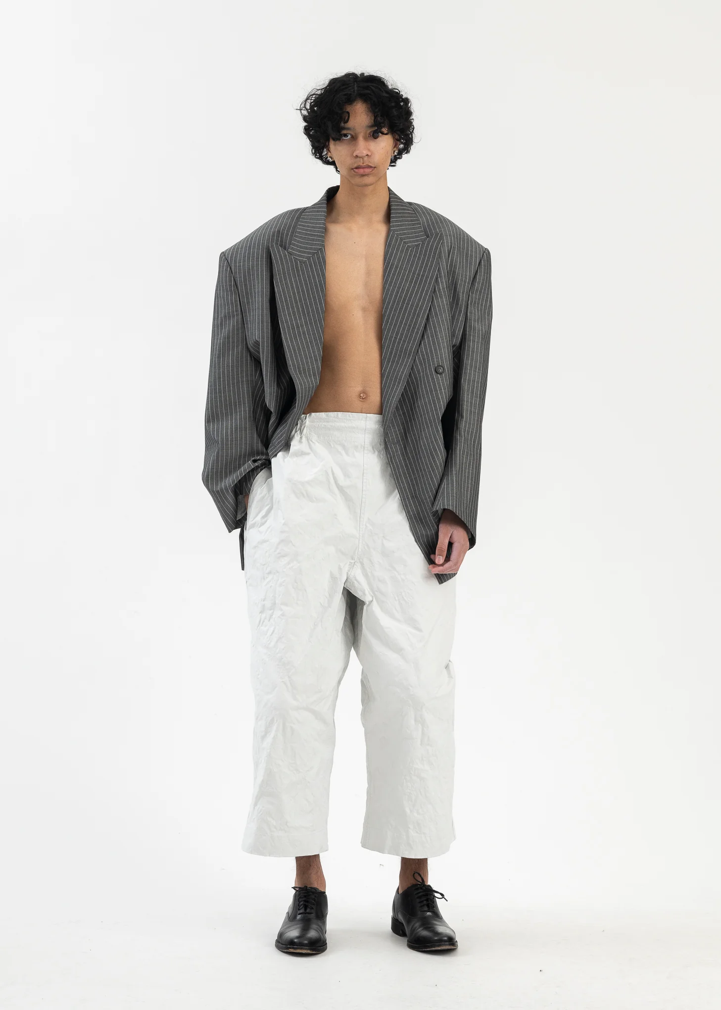 White Crinkled Trousers - Image 5