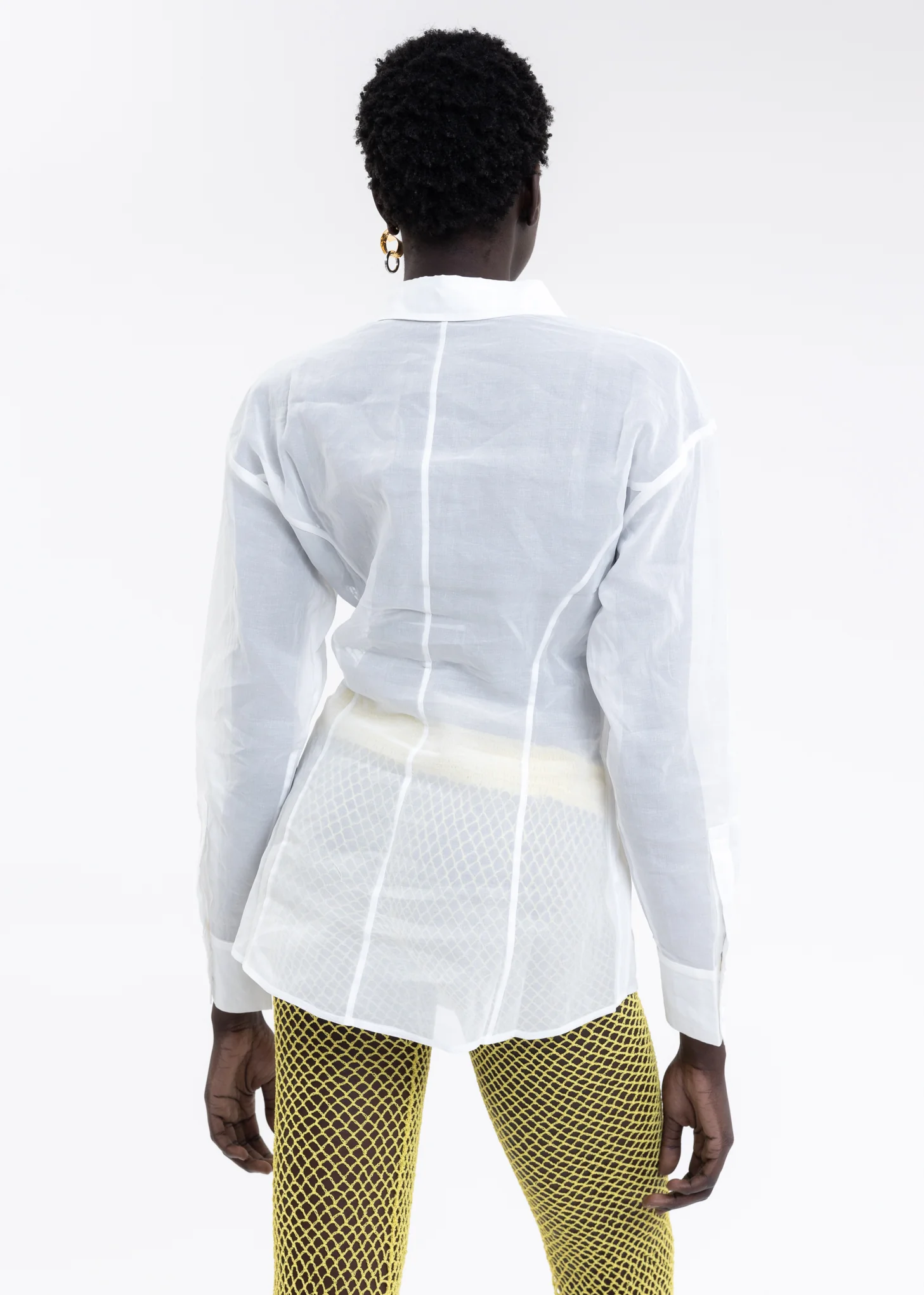 White Crocheted Hollow Shirt - Image 4