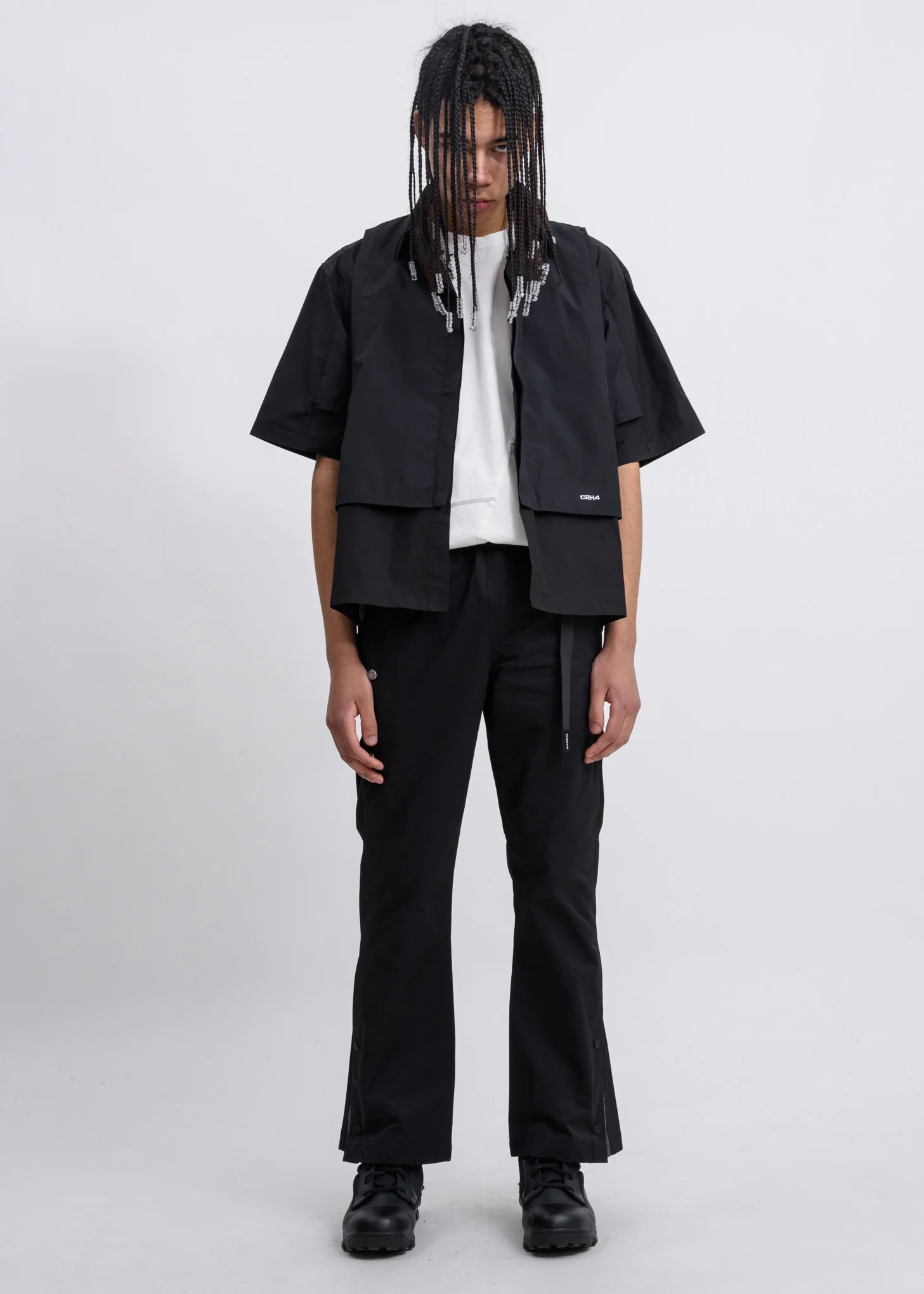 White Crooked Panelled T-Shirt - Image 5