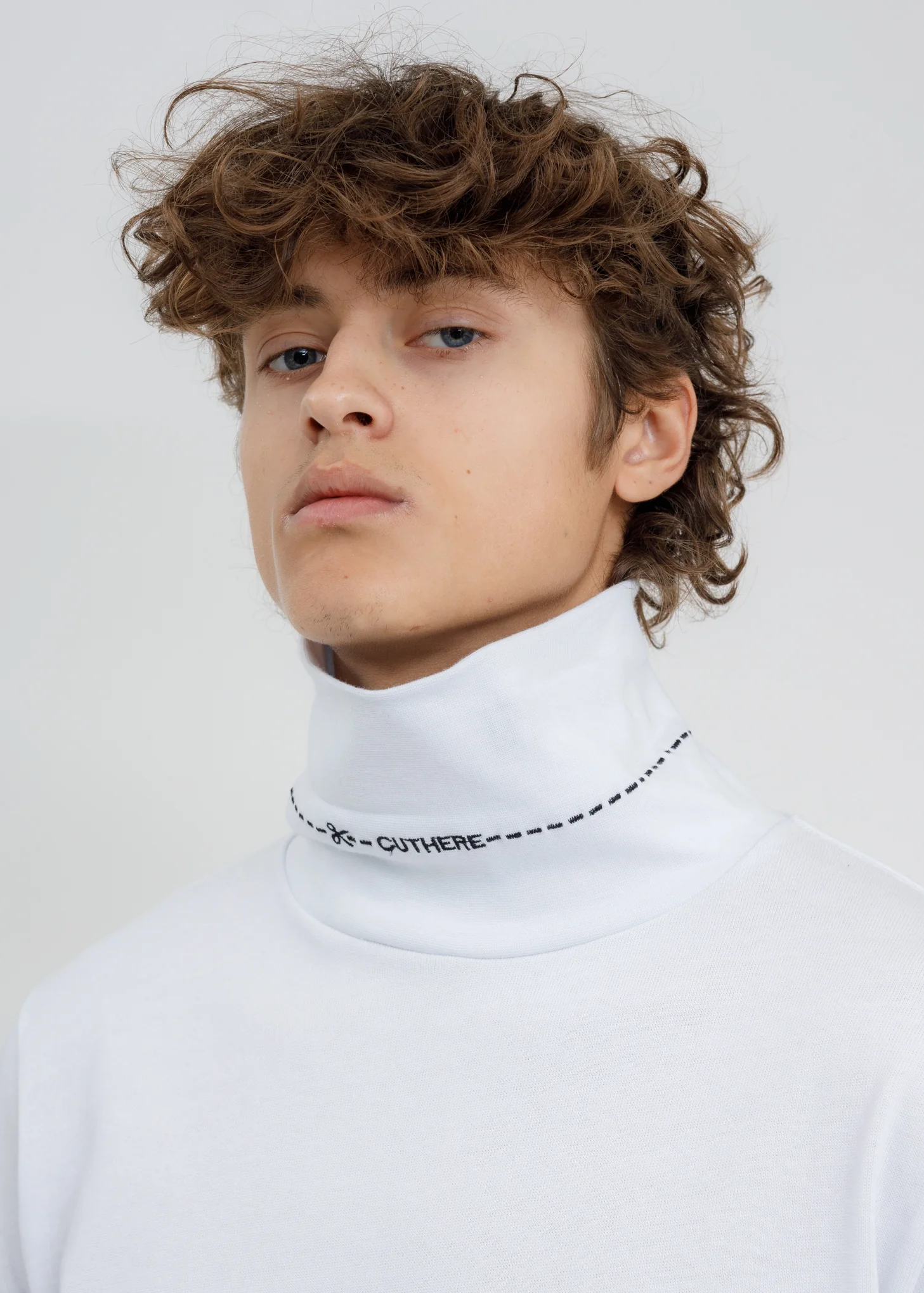 White Cut Here Turtleneck - Image 2