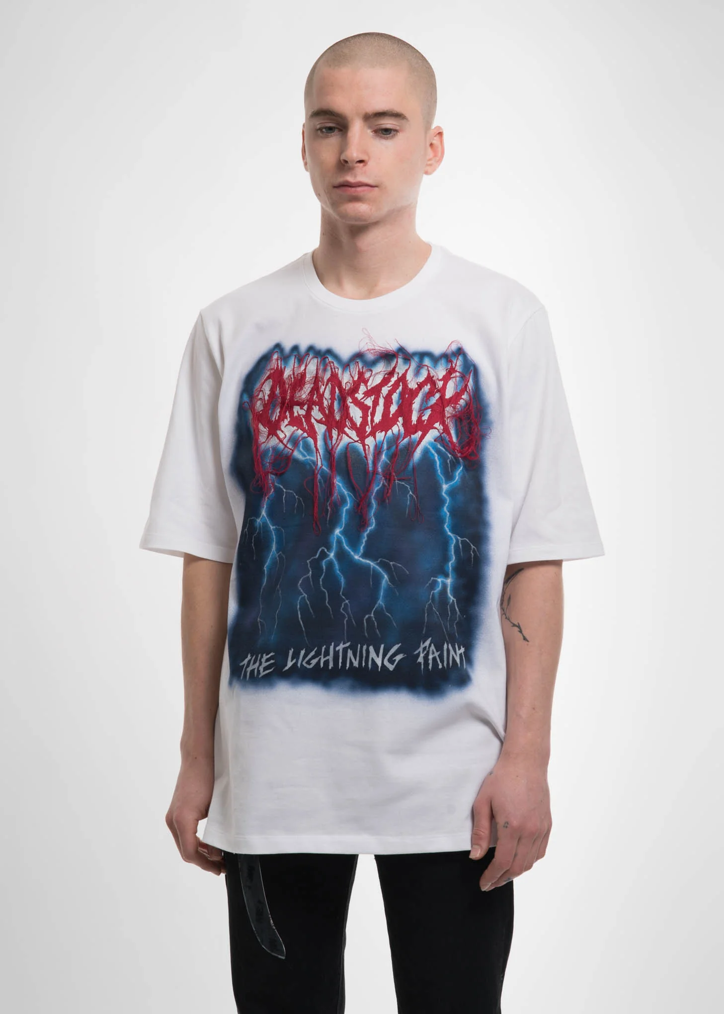 White Deadstock Embroidery T-Shirt