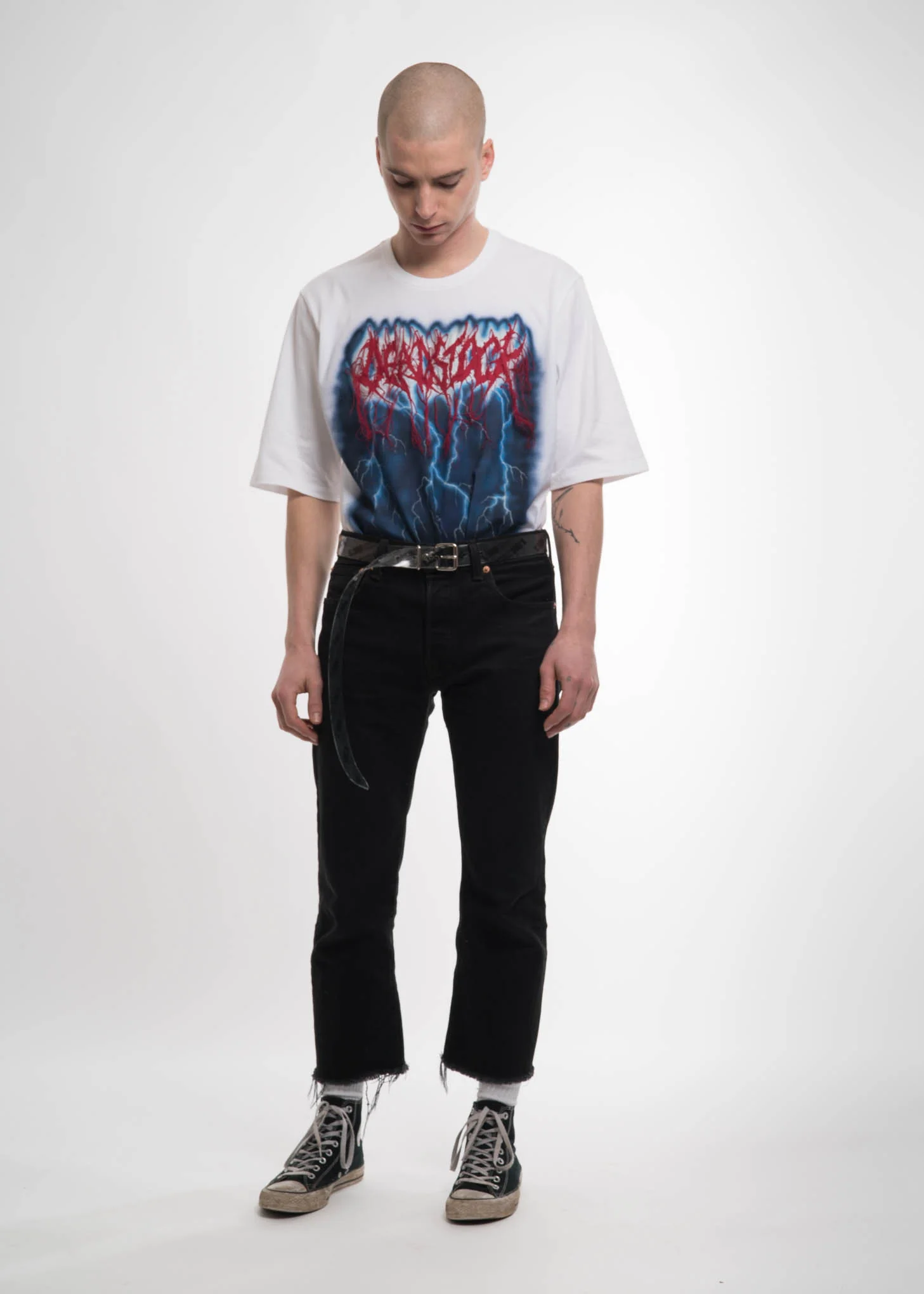 White Deadstock Embroidery T-Shirt - Image 4